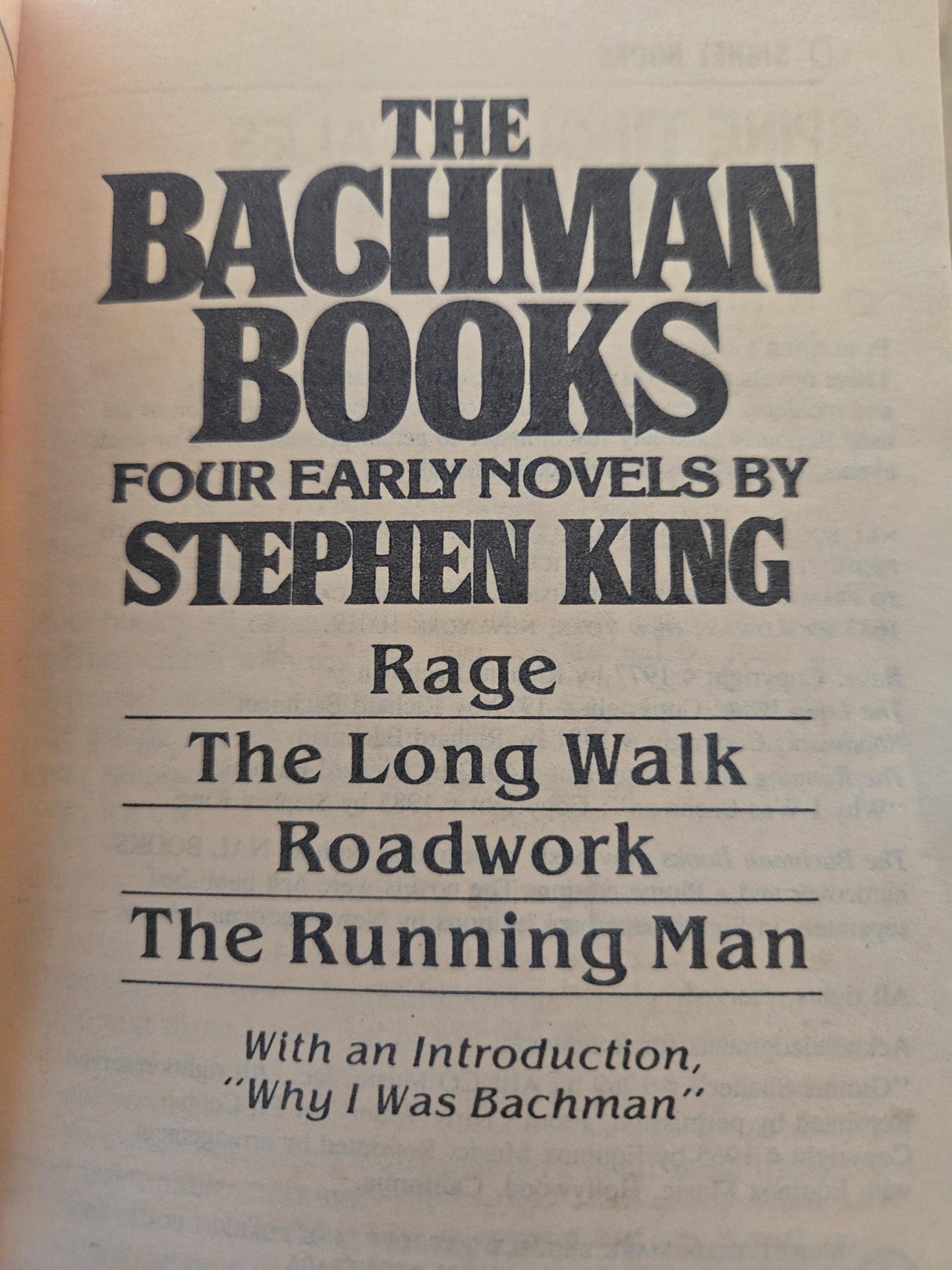 RARE OOP The Bachman Books // Stephen King // 1986 1st Printing Signet // Vintage Paperback Horror