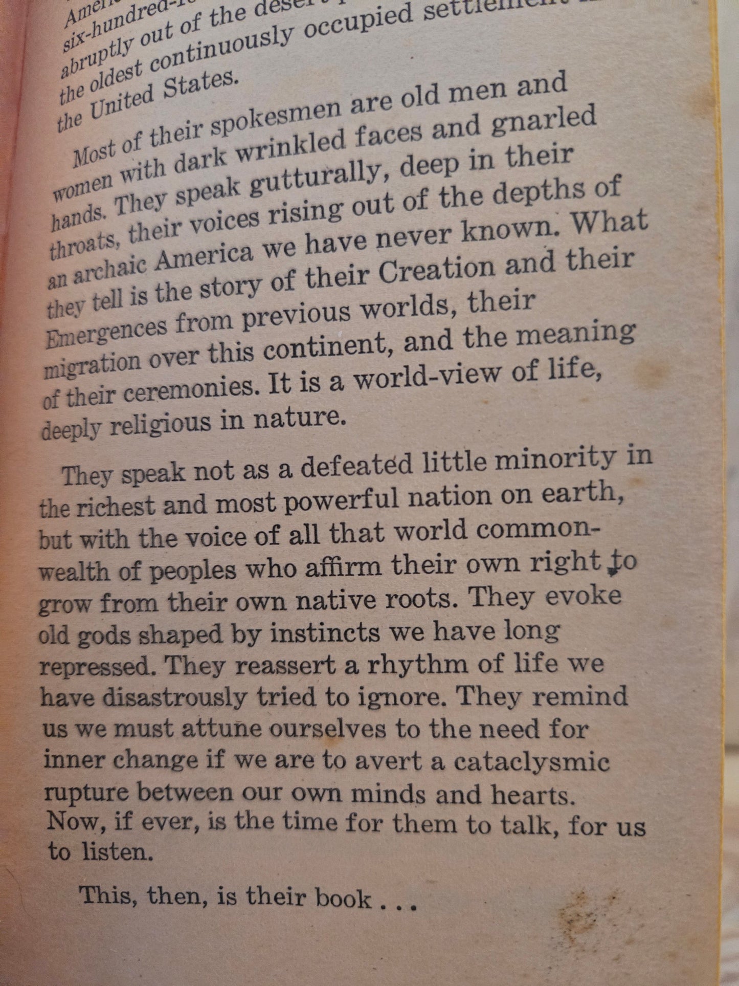 Book of the Hopi // Frank Waters // 1977 // Vintage Paperback Mythology Spirituality