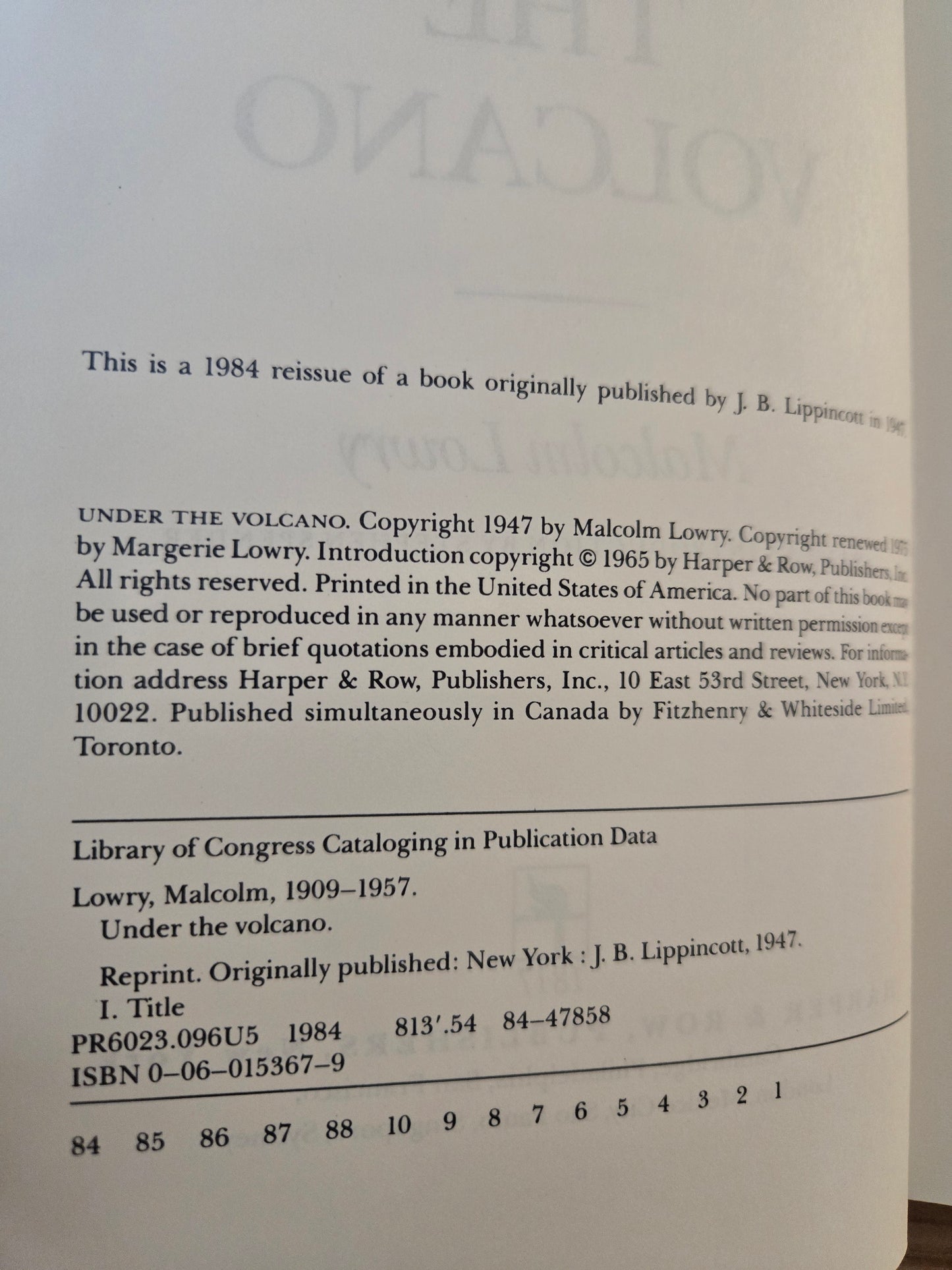 Under The Volcano // Malcolm Lowry // 1984 // Vintage Hardcover