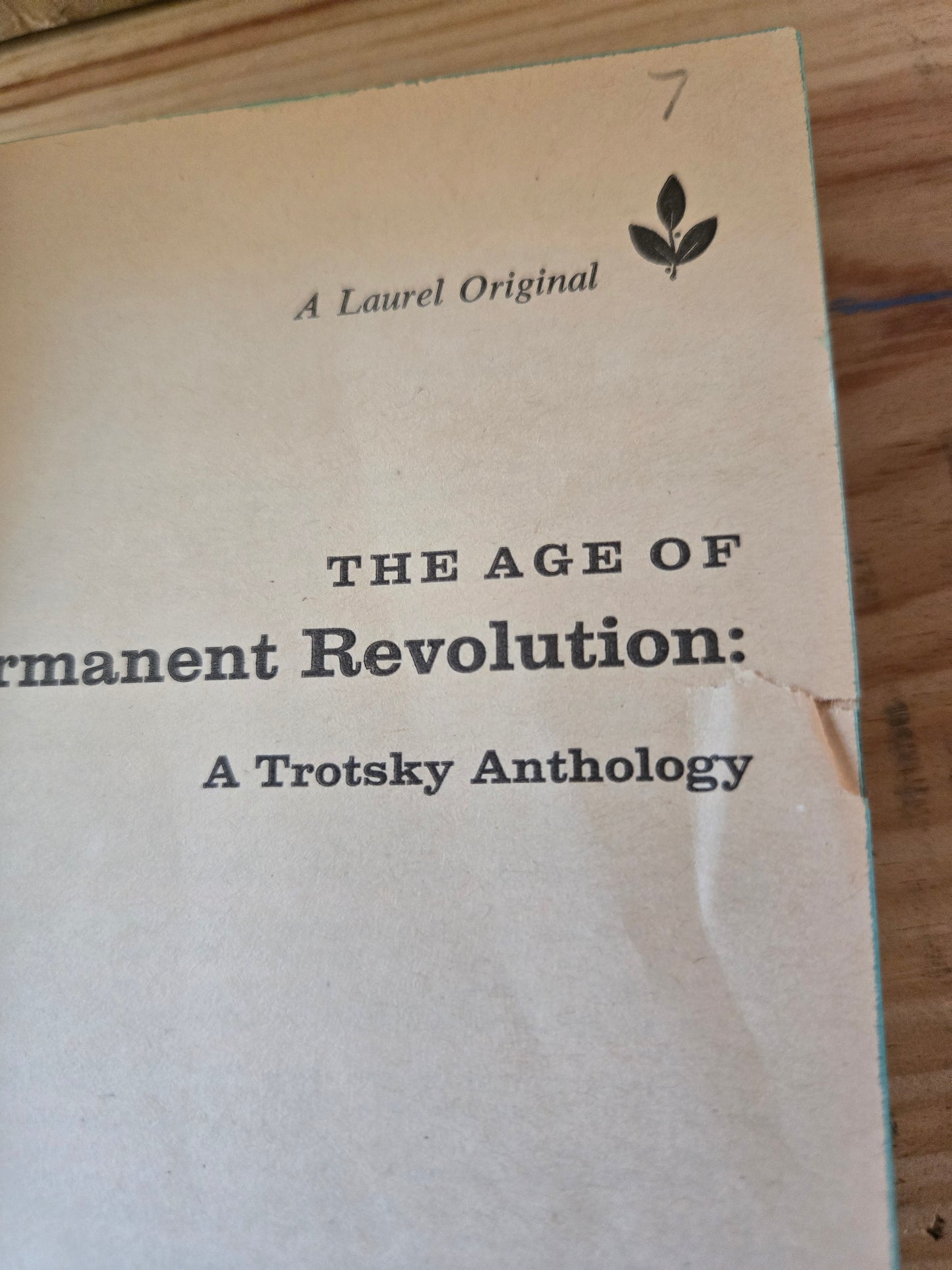 The Age of Permanent Revolution: A Trotsky Anthology // Edited by Isaac Deutscher // 1964 // Vintage Paperback