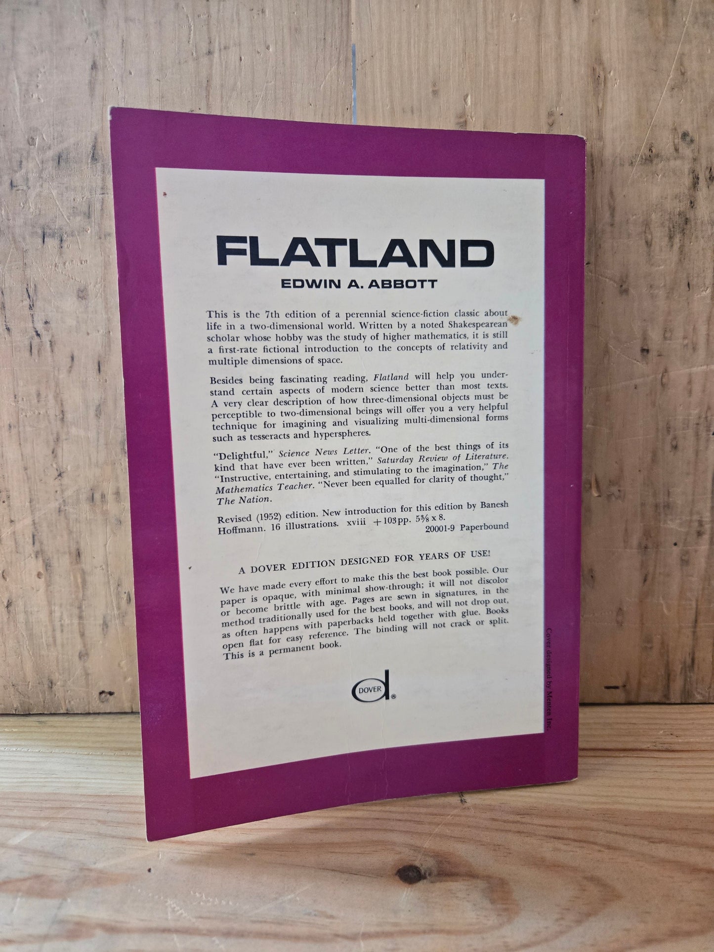 Flatland // Edwin A. Abbott // 1952 // Vintage Paperback Sci-fi