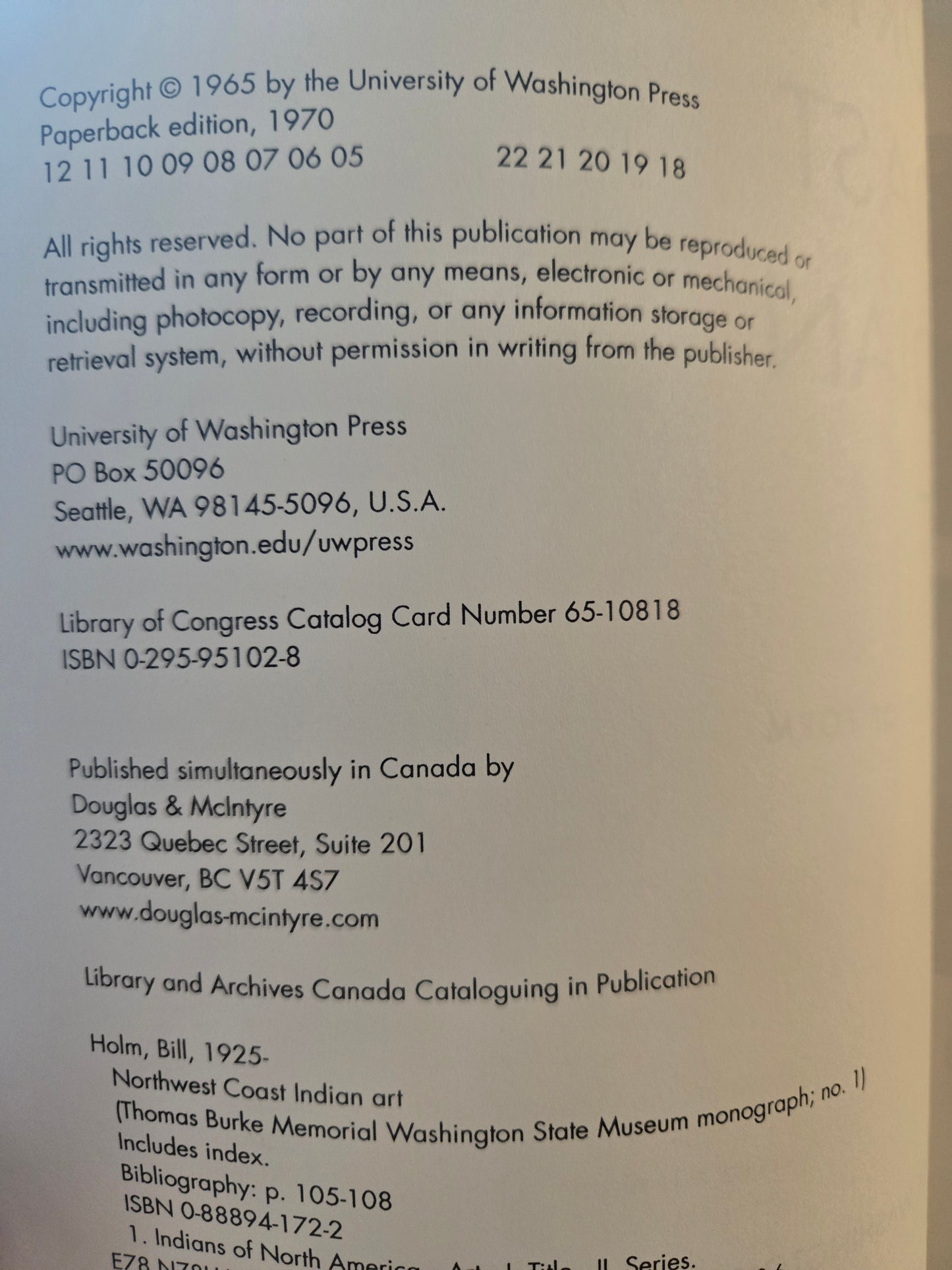 Northwest Coast Indian Art: An Analysis of Form // Bill Holm // 1970s // Vintage Paperback Indigenous Art