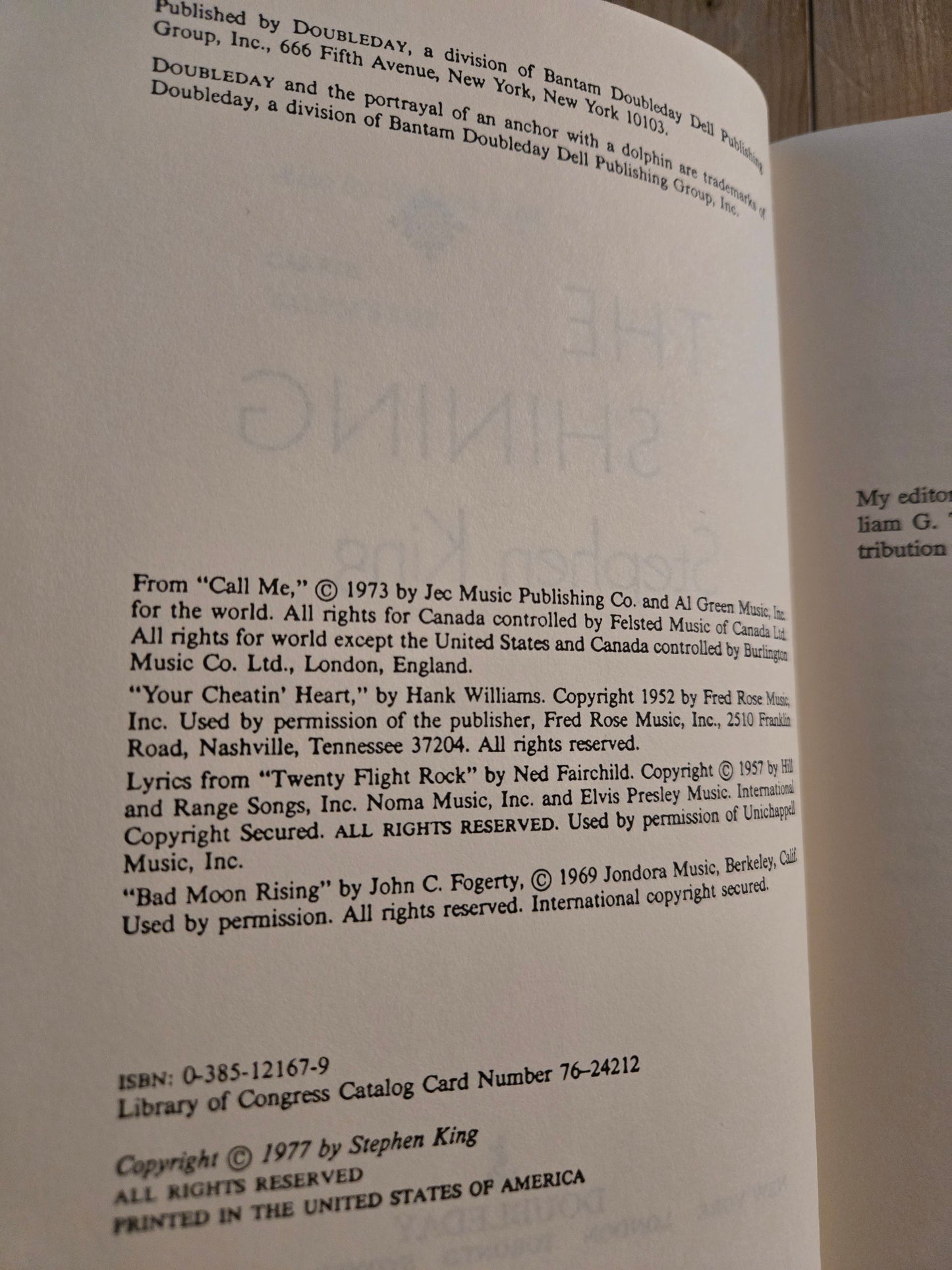 The Shining // Stephen King // 1977 // Vintage Hardcover Horror