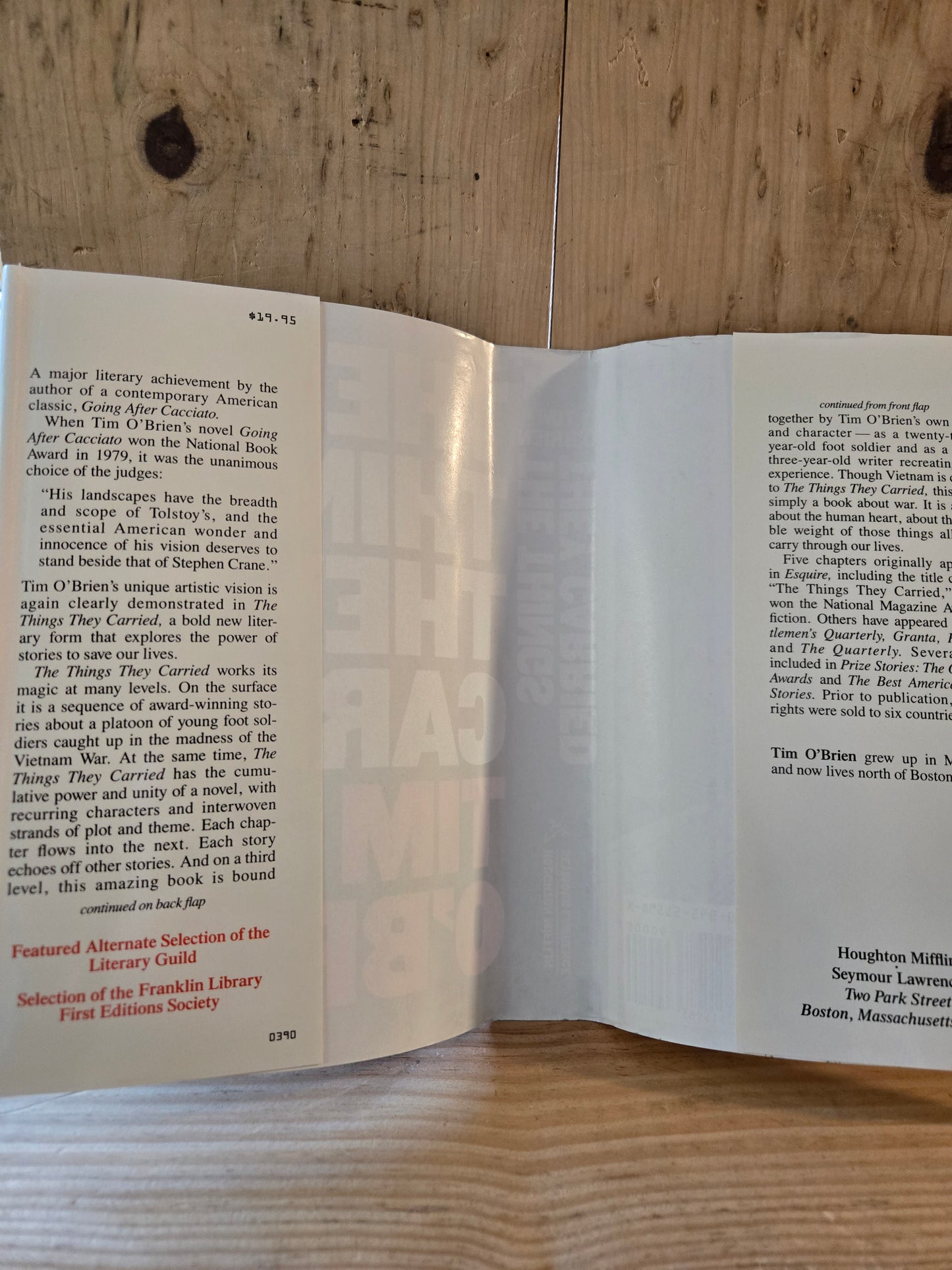 The Things They Carried // Tim O'Brien // 1st Edition 1st Printing 1990 // Vintage Hardcover