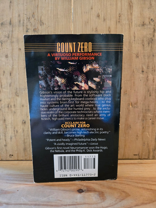 Count Zero // William Gibson // 1987 // Vintage Paperback Cyberpunk Sci-fi