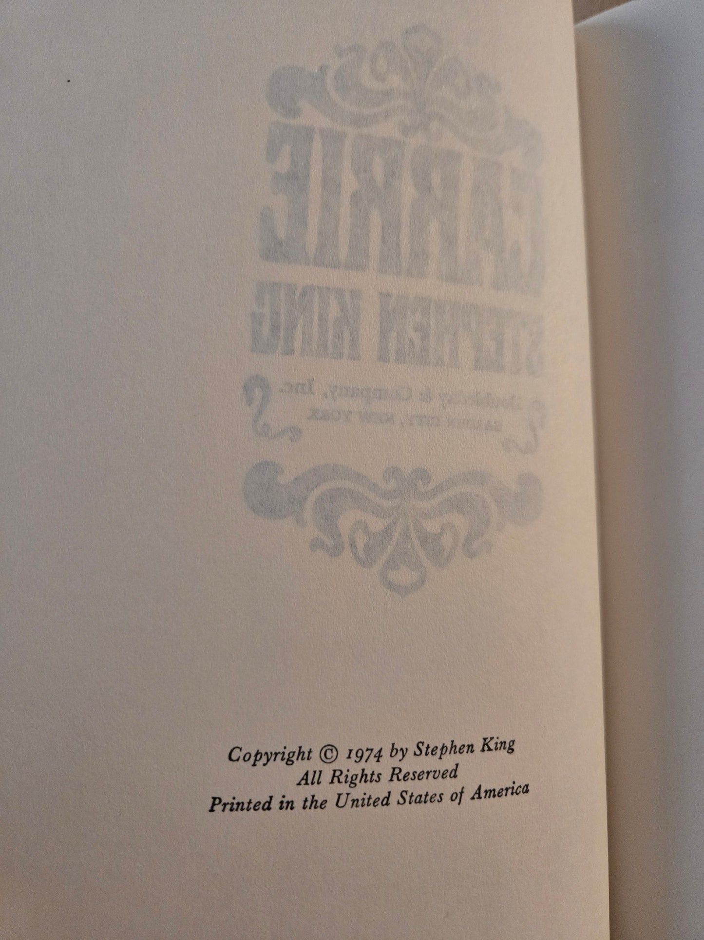Carrie // Stephen King // Book Club Edition 1974 // Vintage Hardcover Horror