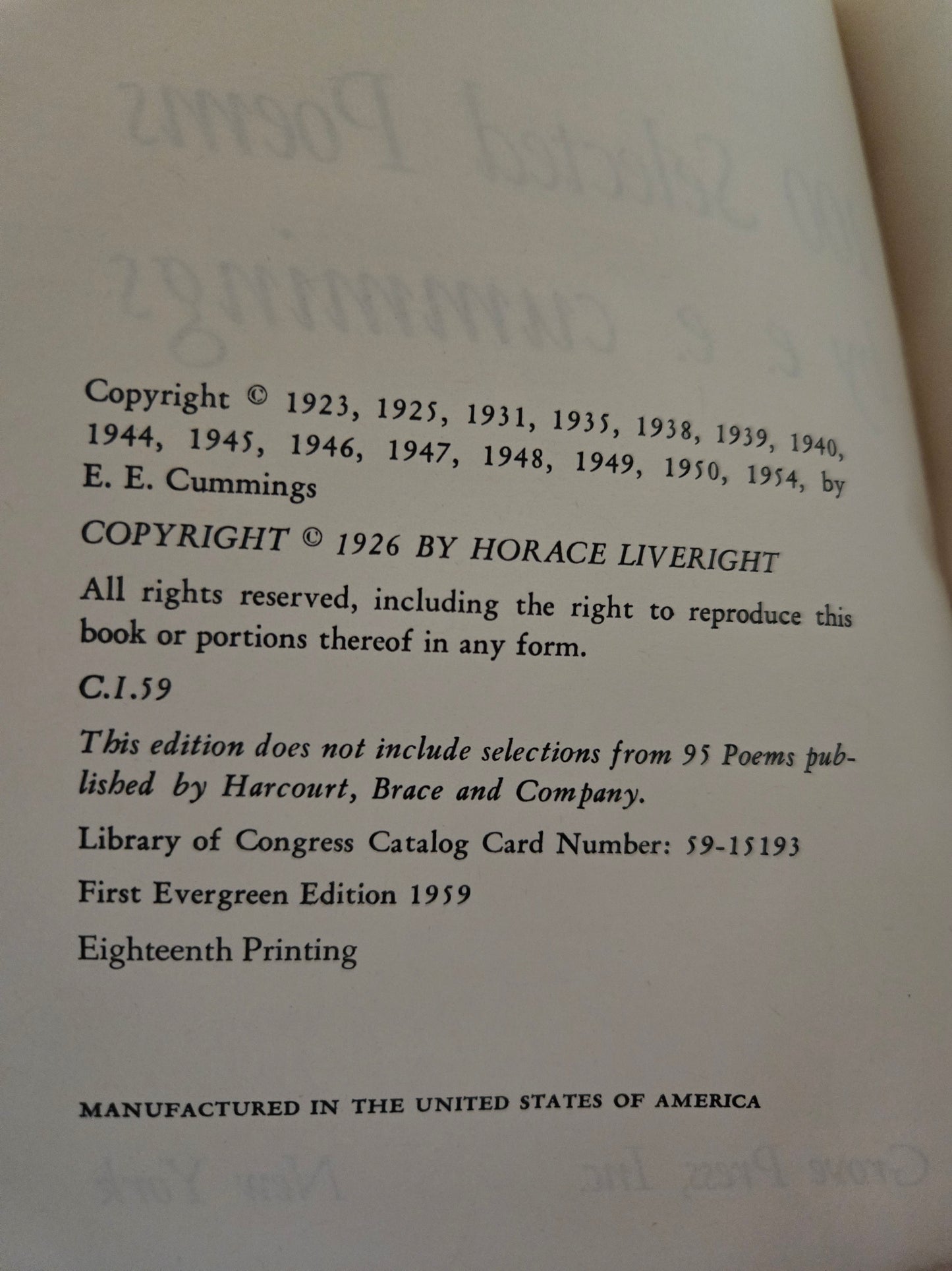 100 Selected Poems // e.e. cummings // 1960s // Vintage Paperback Poetry