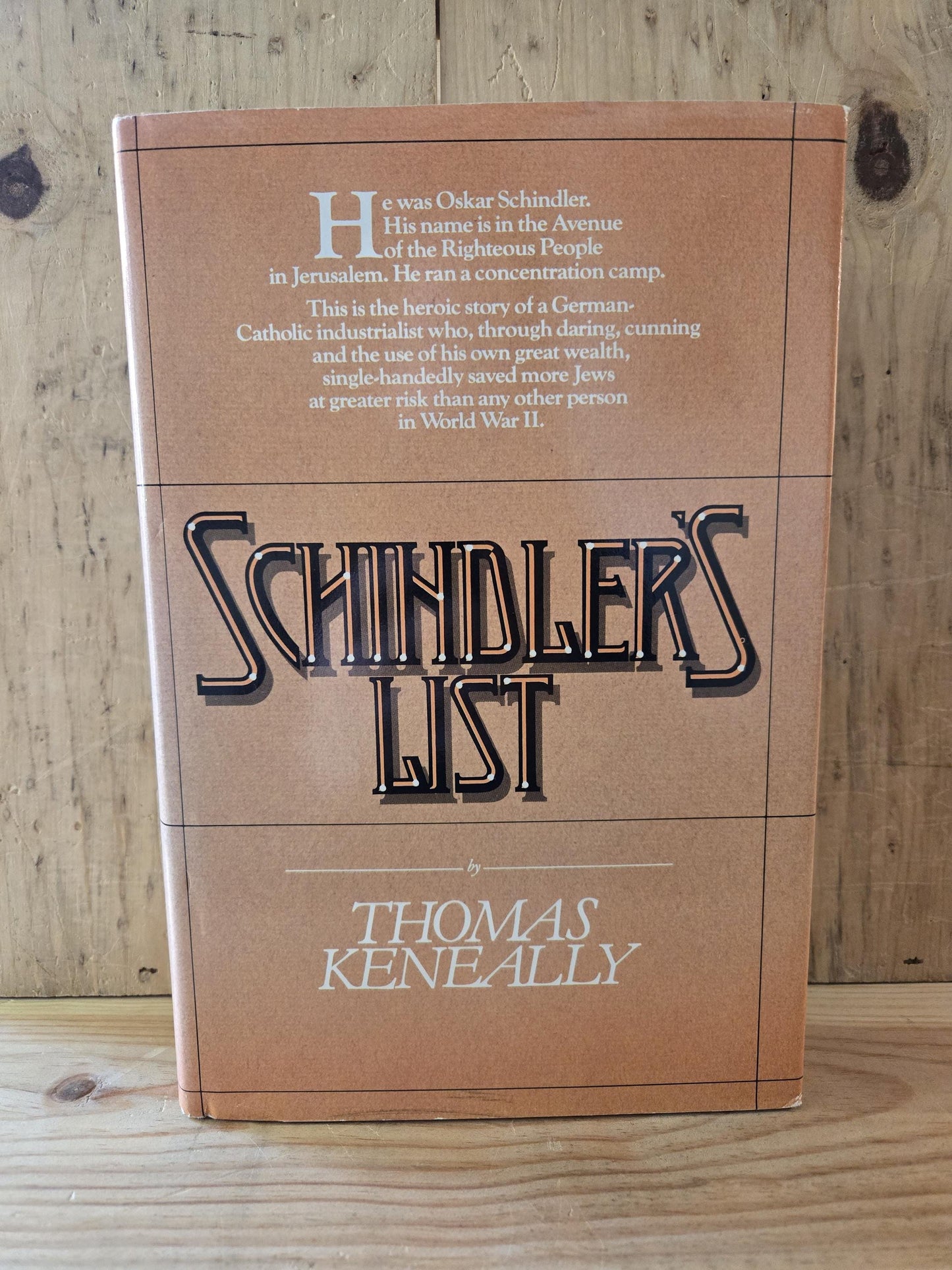 Schindler's List // Thomas Keneally // 1st U.S. Edition 4th Printing 1982 // Vintage Hardcover WWII