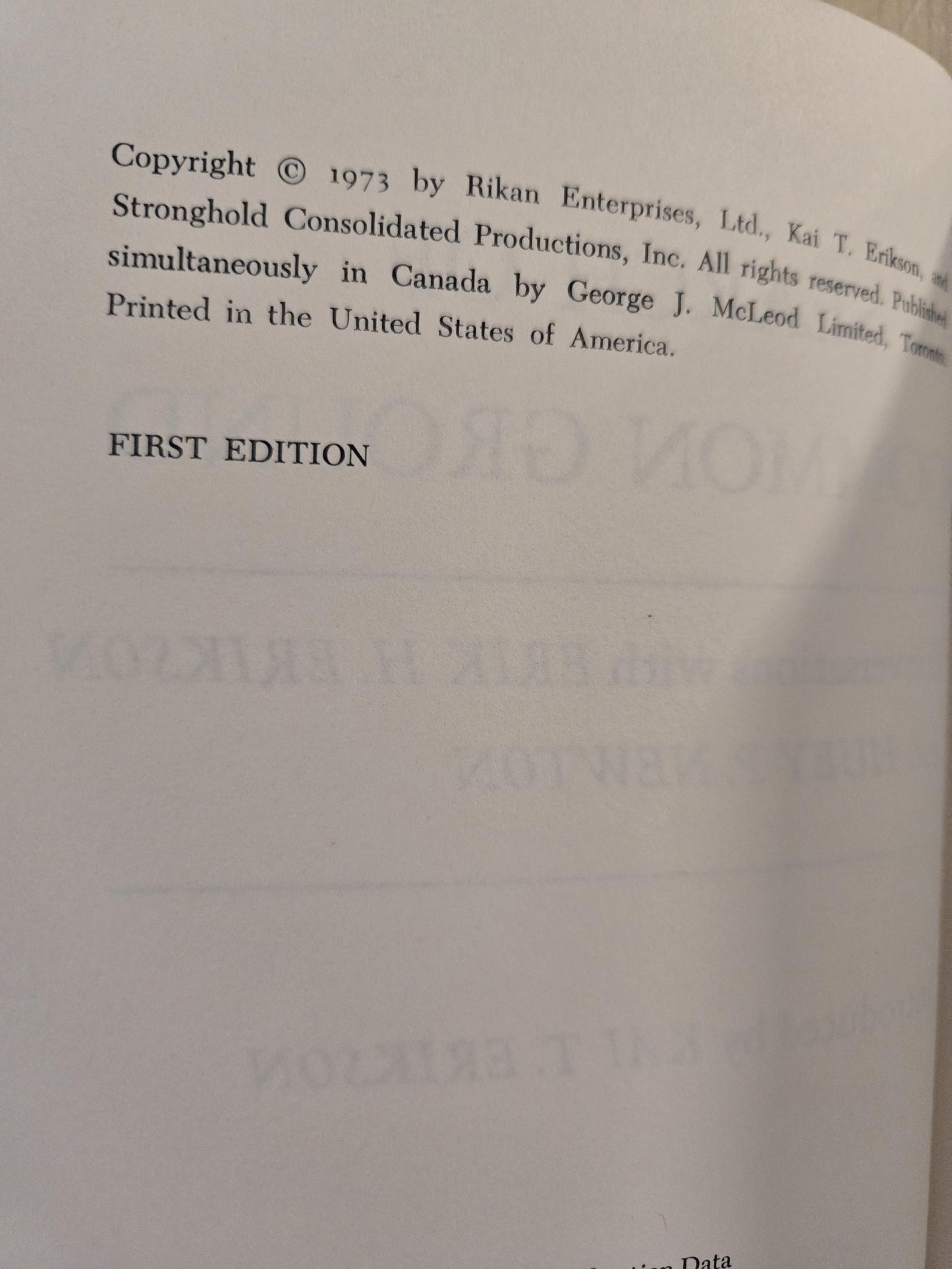 In Search of Common Ground: Conversations with Erik H. Erikson & Huey P. Newton // 1st Edition 1st Printing 1973 // Vintage Hardcover