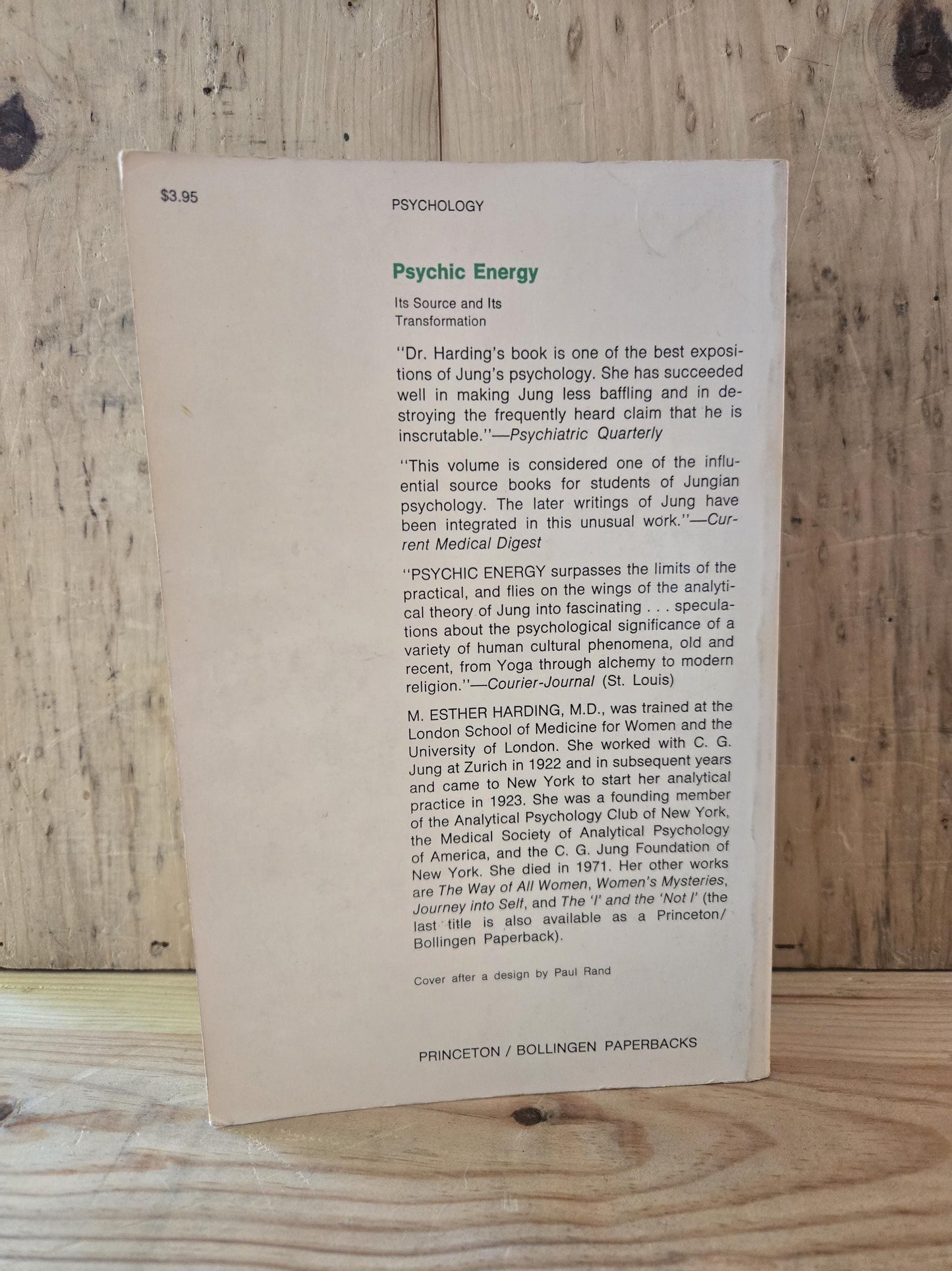 Psychic Energy: Its Source and Its Transformation // M. Esther Harding // 1973 // Vintage Paperback Psychology