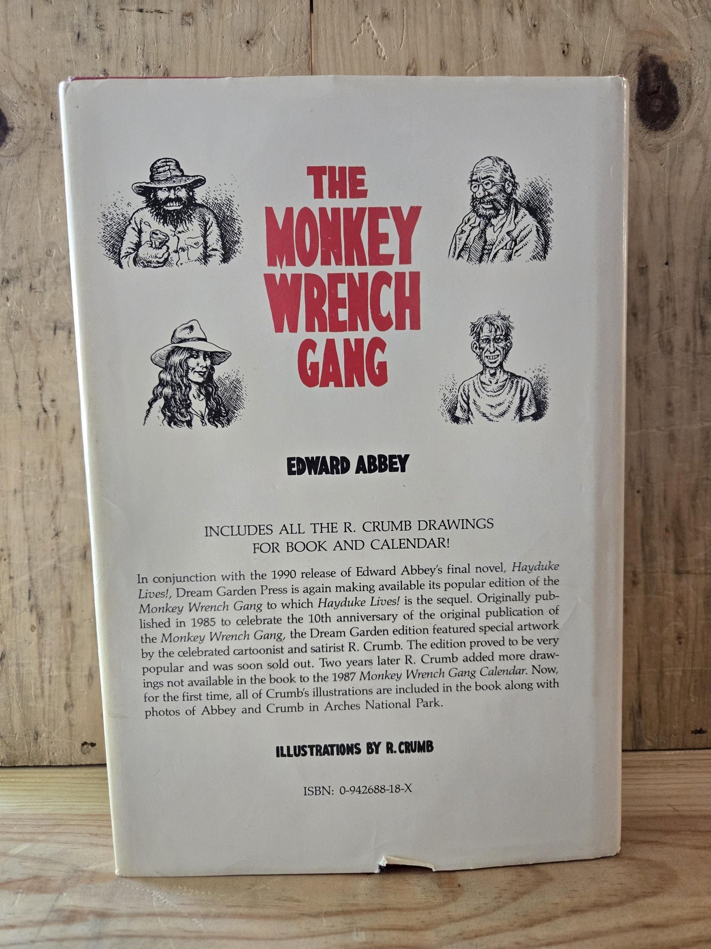 SIGNED The Monkey Wrench Gang // Edward Abbey // 1990 // Vintage Hardcover R. Crumb Signature