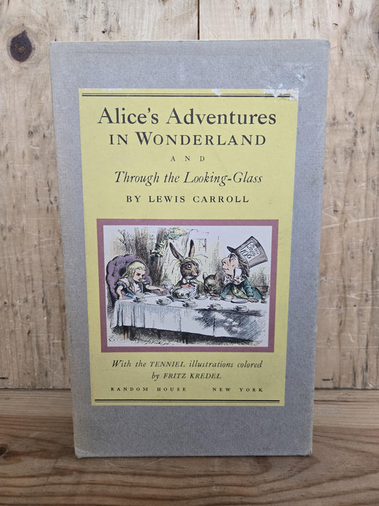 Alice's Adventures in Wonderland and Through the Looking Glass (2 Book Set) // Lewis Carroll // 1946 // Vintage Hardcover with Slipcase