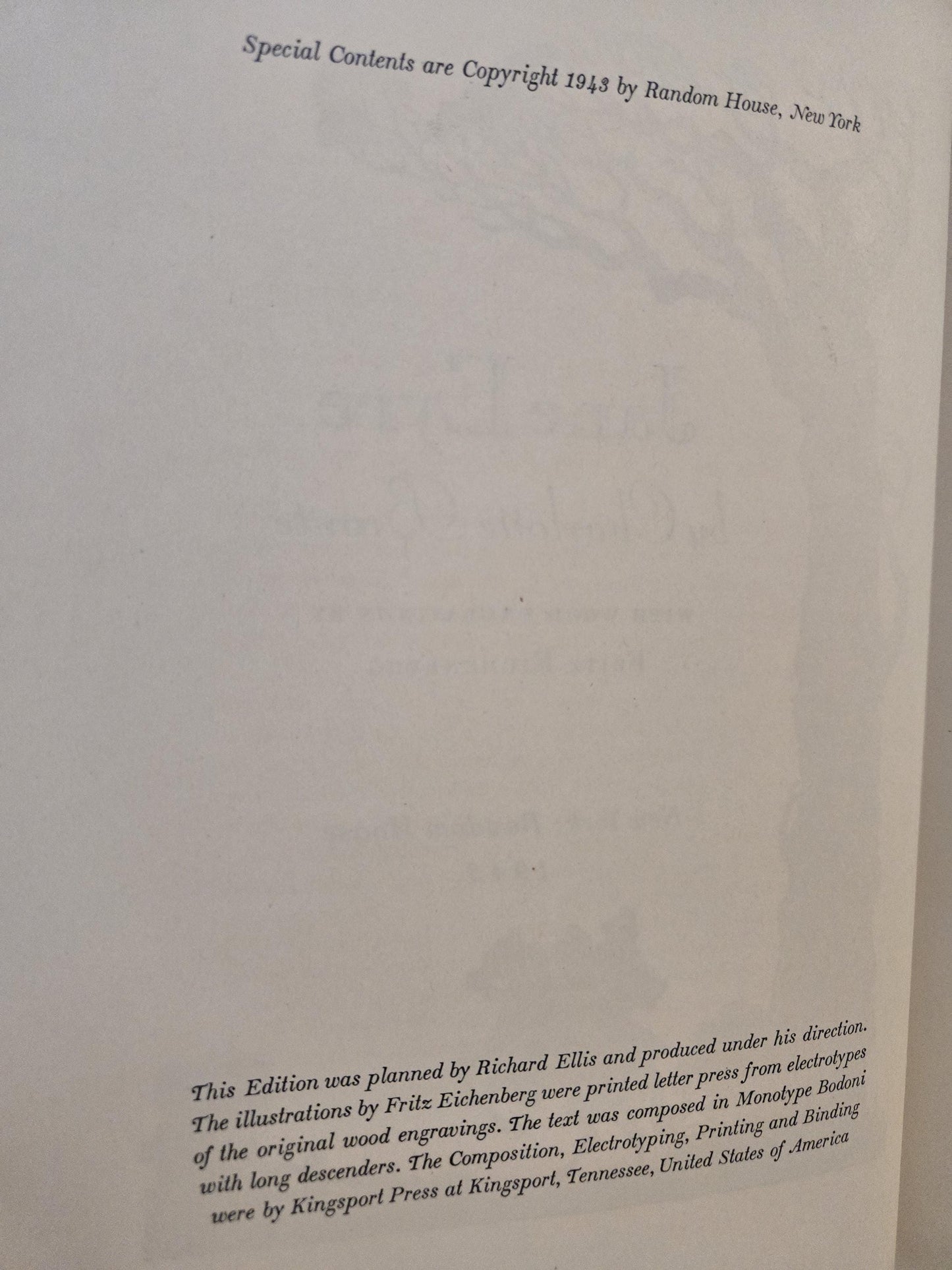 Jane Eyre // Charlotte Bronte // 1943 // Vintage Hardcover Fritz Eichenberg Art Wood Engravings