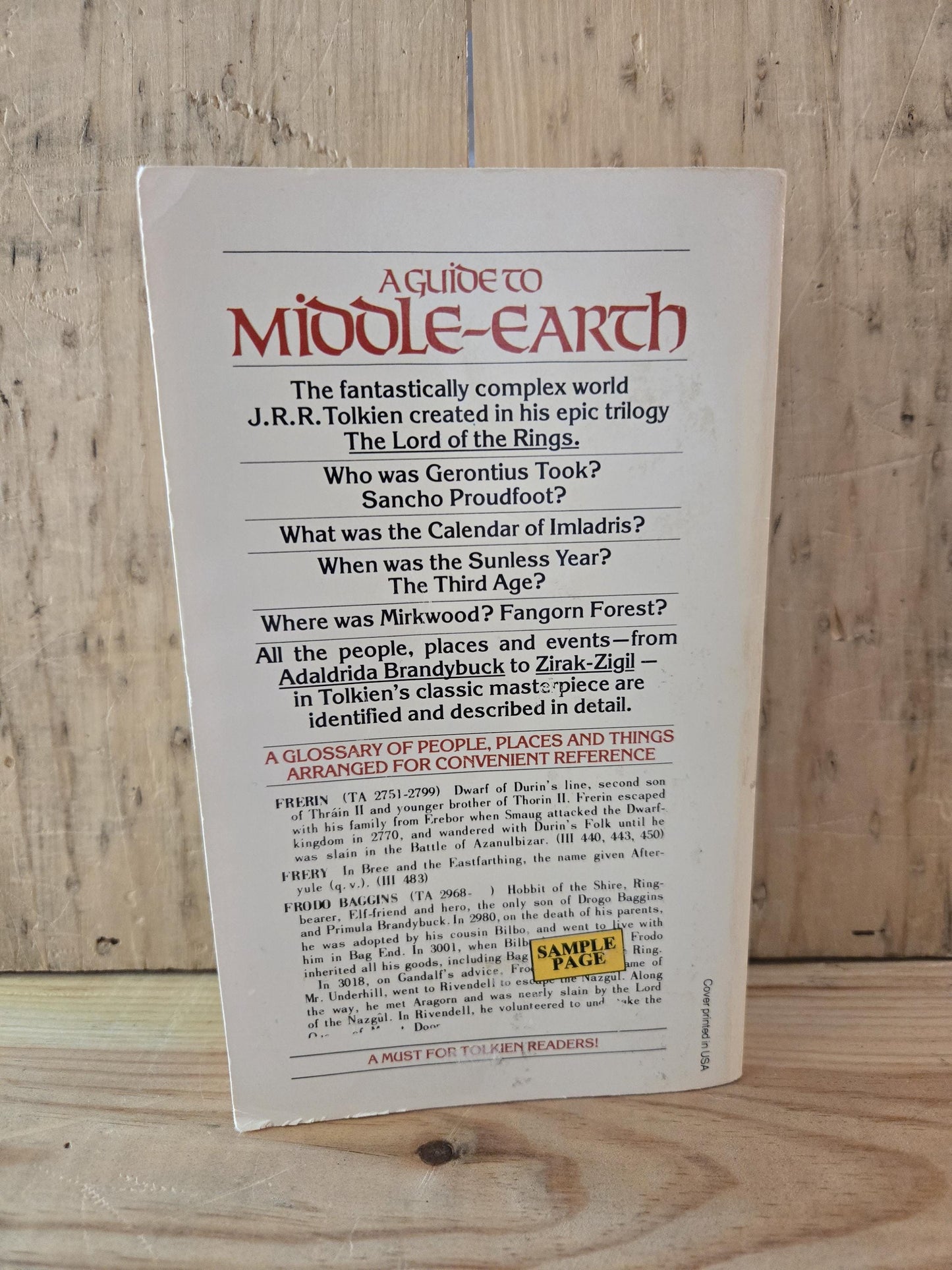 A Guide to Middle-Earth // Robert Foster // 1978 // Vintage Paperback Fantasy