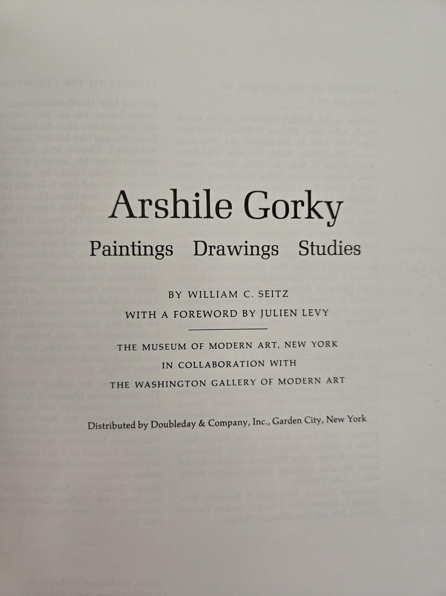 Arshile Gorky - The Museum of Modern Art // William C. Seitz // 1962 // Vintage Art Exhibit Book Guide