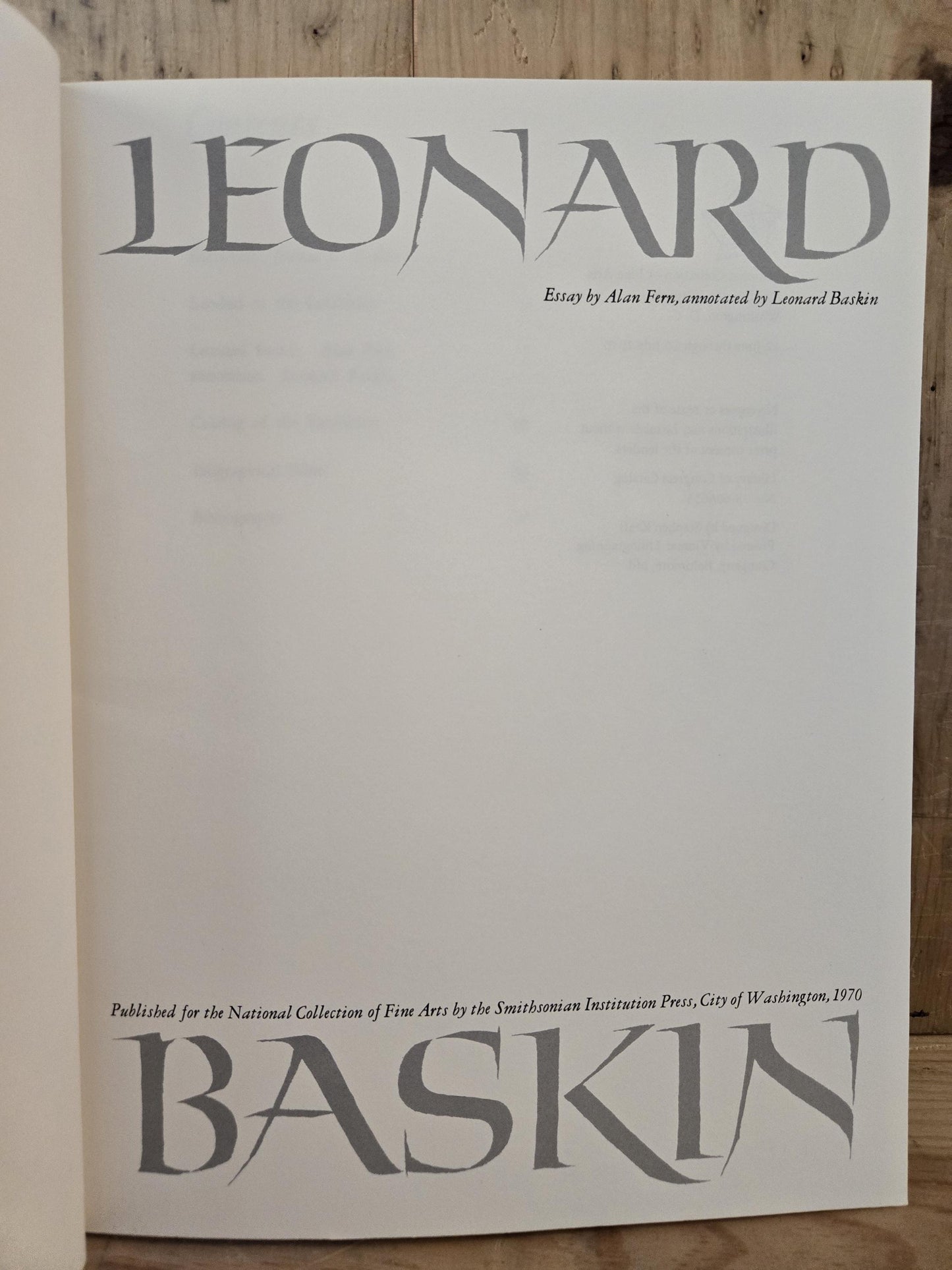 Leonard Baskin - National Collection of Fine Arts // 1970 // Vintage Art Exhibit Book Guide