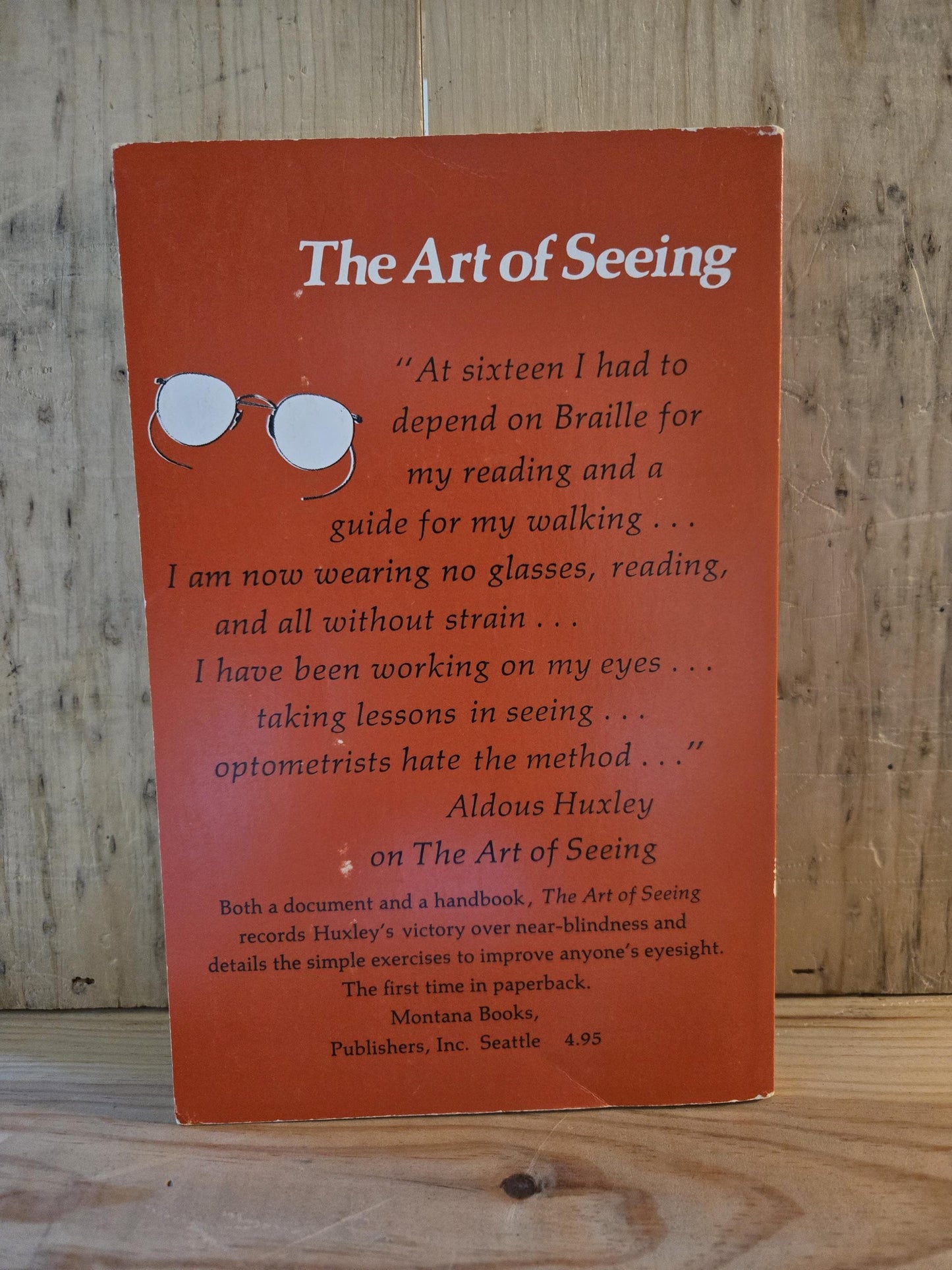 The Art of Seeing // Aldous Huxley // 1978 // Vintage Paperback Memoir Science Nonfiction