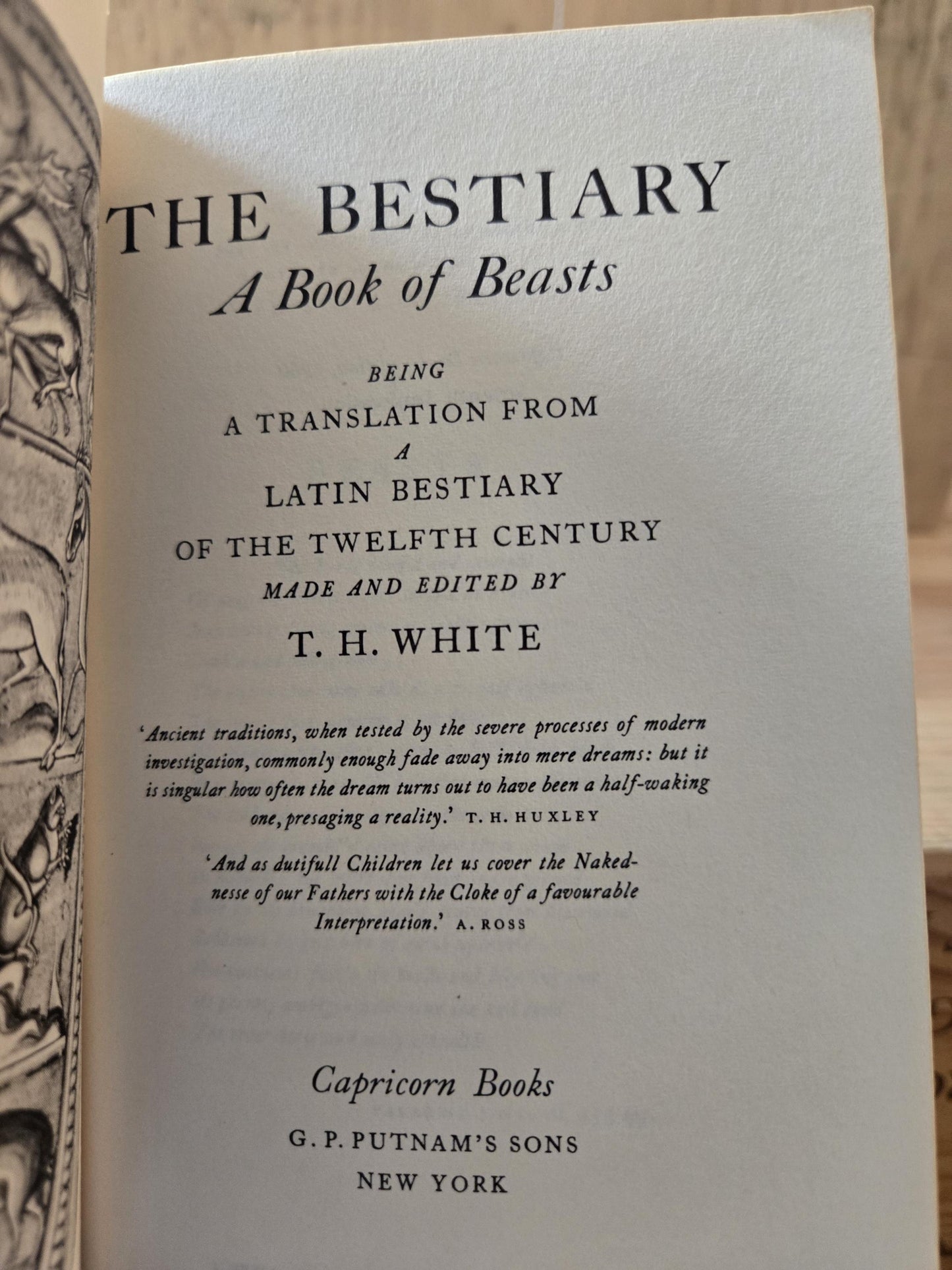 The Bestiary: A Book of Beasts // Translated and Edited by T.H. White // 1960 // Vintage Paperback Mythology