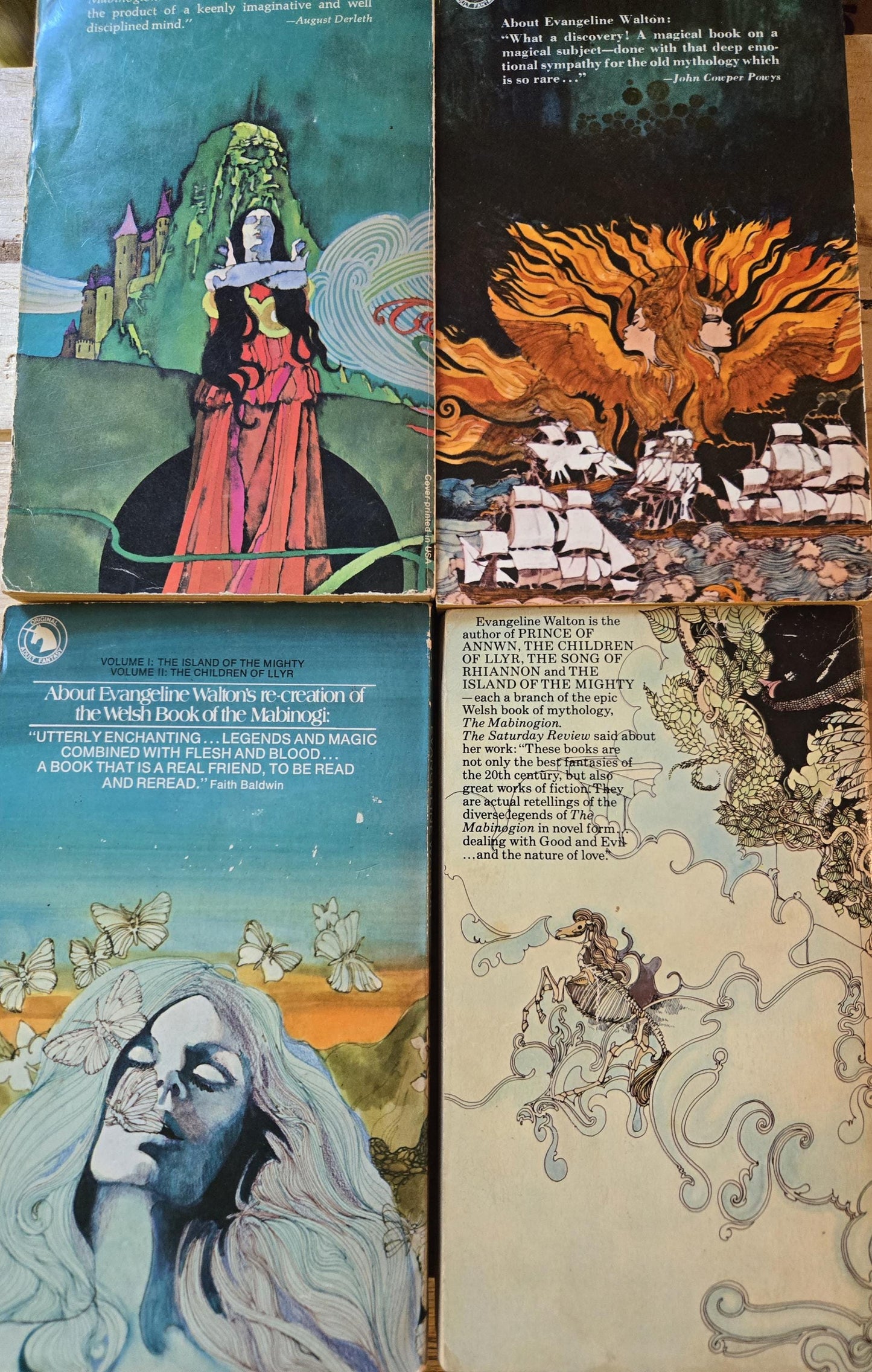 Four Branches of The Mabinogion (4 Book Set) // Evangeline Walton // 1970s // Vintage Paperback Fantasy Mythology