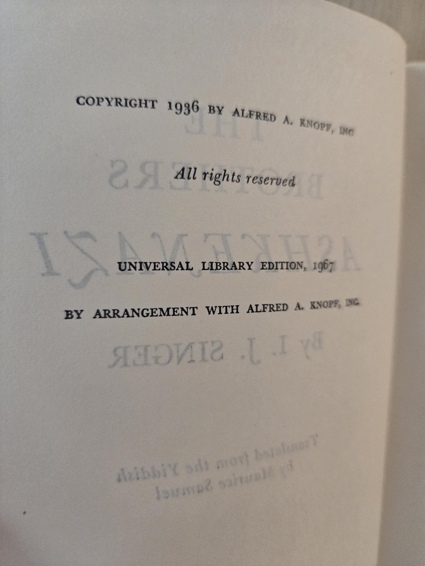 The Brothers Ashkenazi // I.J. Singer // 1967 // Vintage Paperback