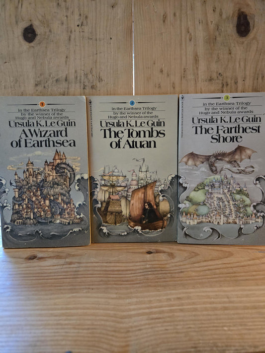 Earthsea Trilogy (3 Book Set) // Ursula K. Le Guin // 1970s // Vintage Paperback Fantasy