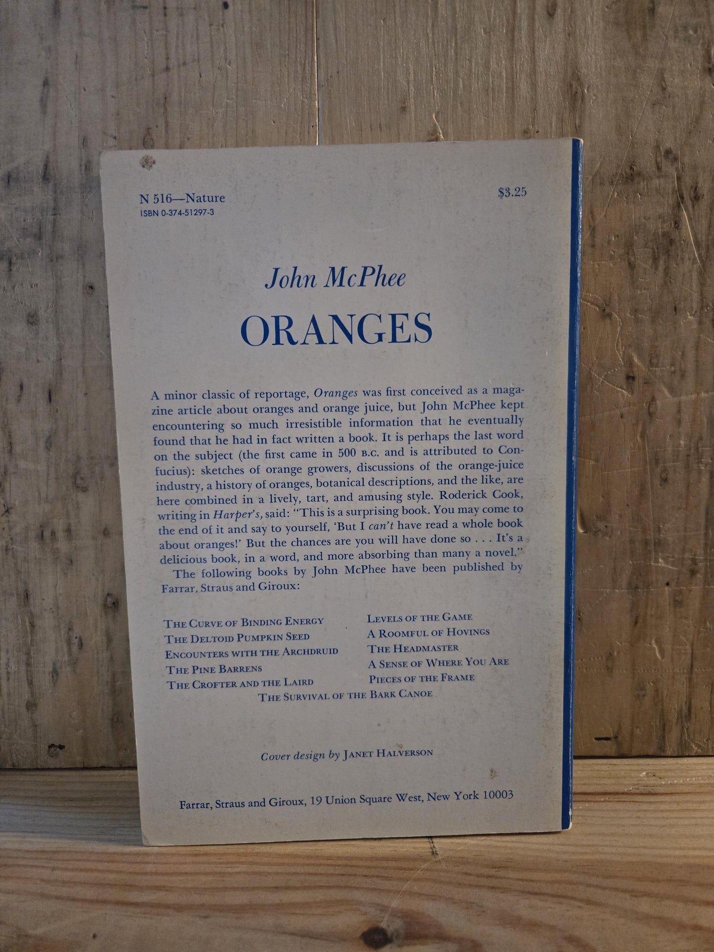 Oranges // John McPhee // 6th Printing 1978 // Vintage Paperback Essays Food History