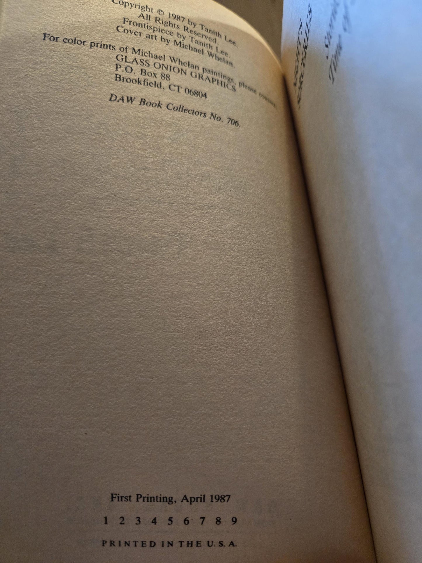 Night's Sorceries // Tanith Lee // 1st DAW Printing 1987 // Vintage Paperback Fantasy