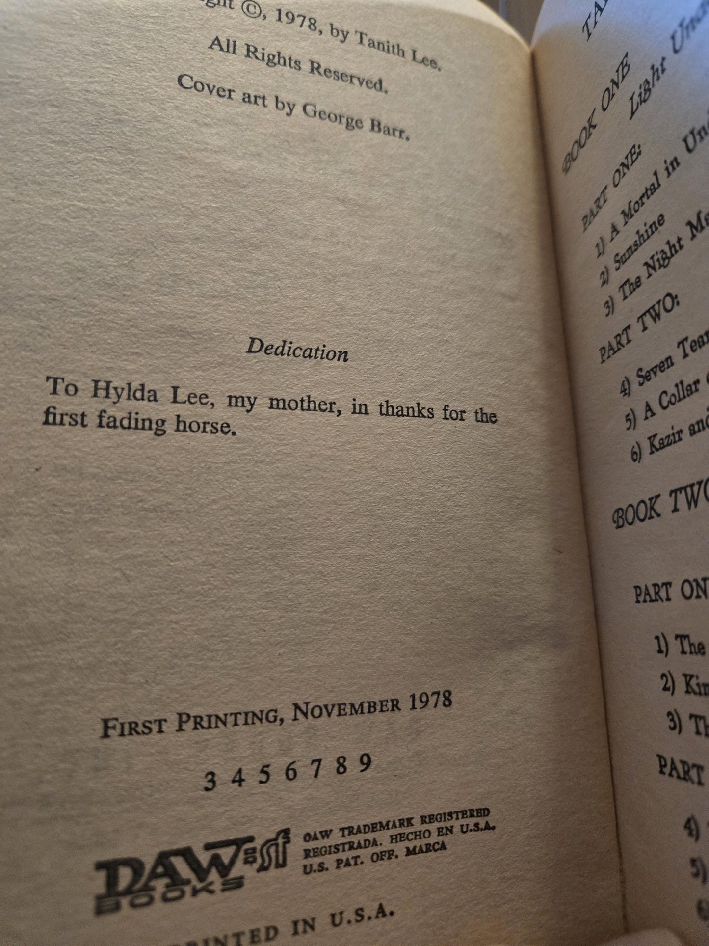 Night's Master // Tanith Lee // 3rd DAW Printing 1978 // Vintage Paperback Fantasy