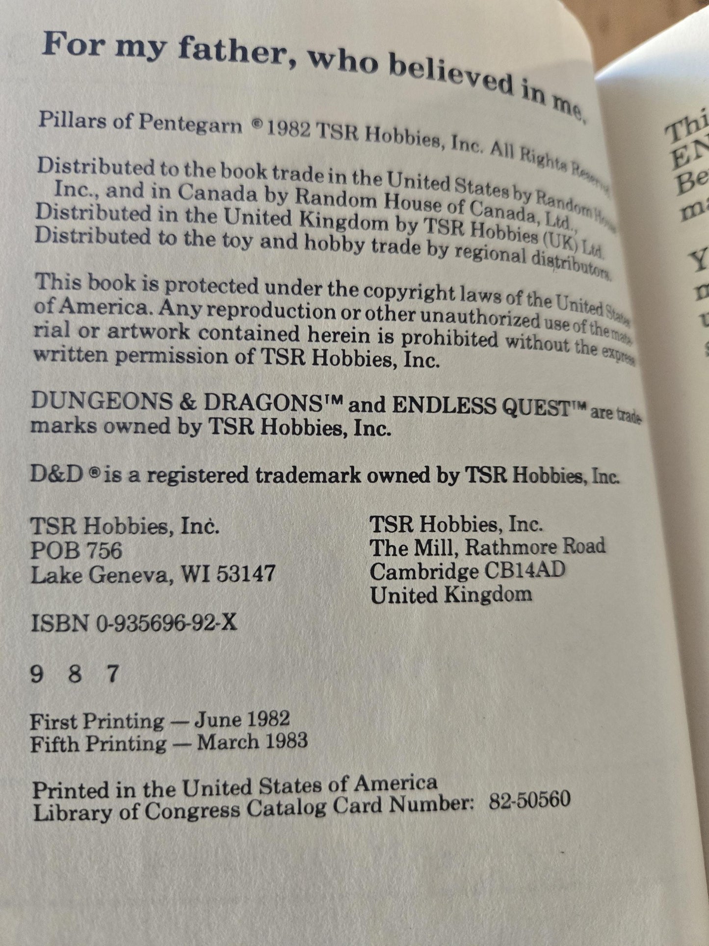 Dungeons & Dragons: An Endless Quest Book #3 Pillars of Pentegarn // Rose Estes // 1983 // Vintage Paperback Fantasy CYOA