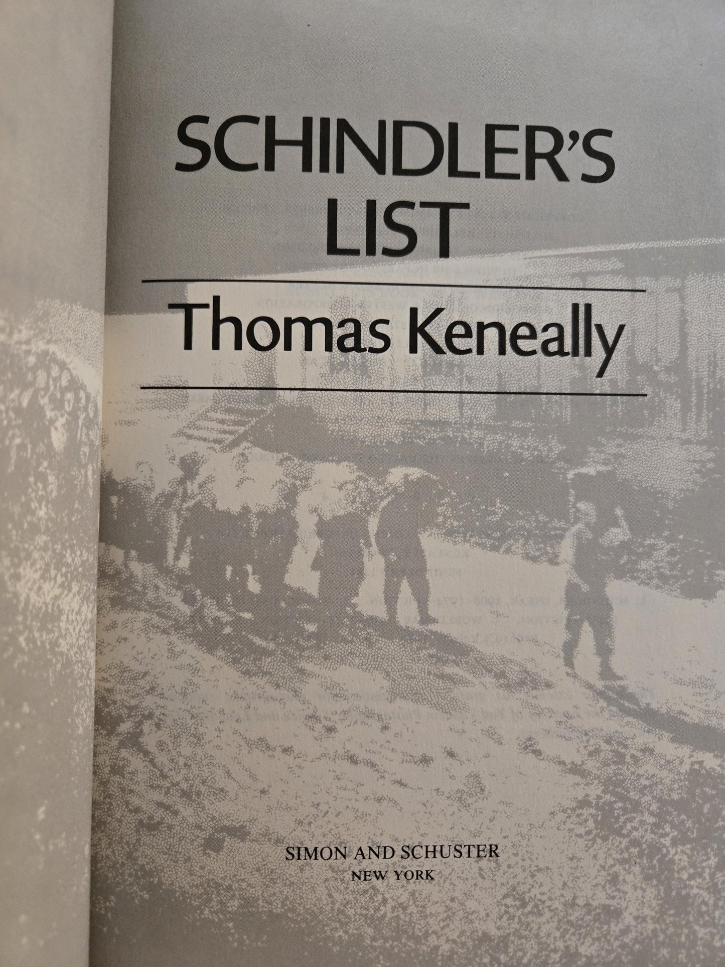 Schindler's List // Thomas Keneally // 1st U.S. Edition 4th Printing 1982 // Vintage Hardcover WWII
