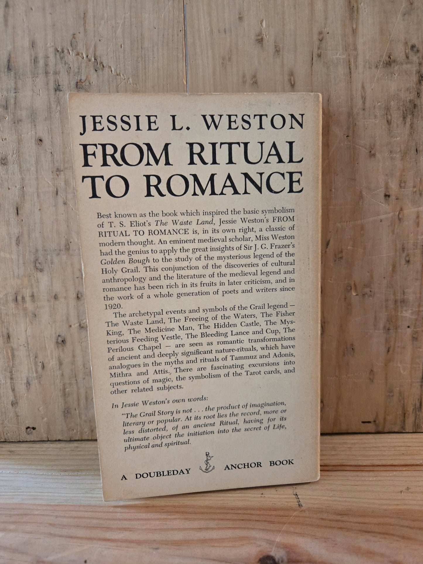 From Ritual To Romance // Jessie L. Weston // 1957 // Vintage Paperback Mythology Symbols