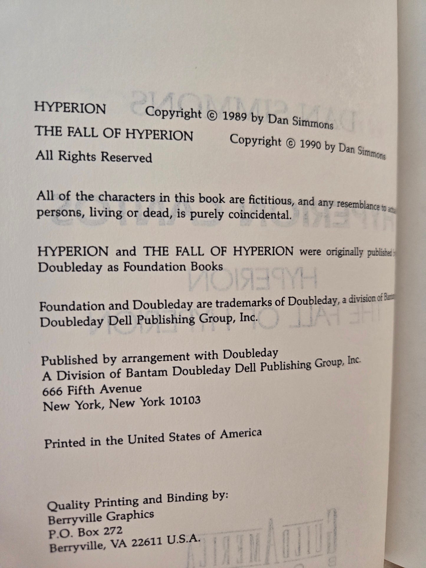 Hyperion Cantos // Dan Simmons // 1990 // Vintage Hardcover Sci-fi