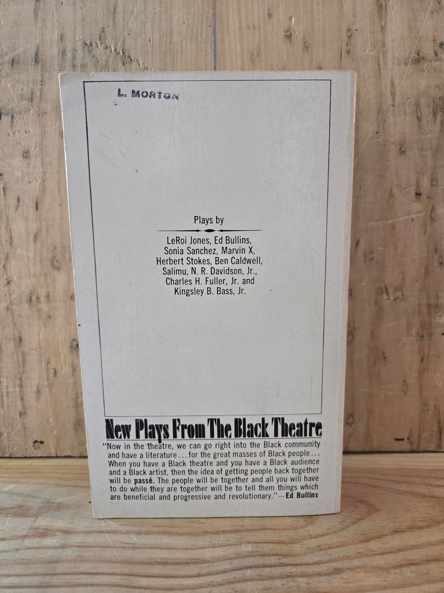 New Plays From The Black Theatre // Edited by Ed Bullins // 1969 // Vintage Paperback