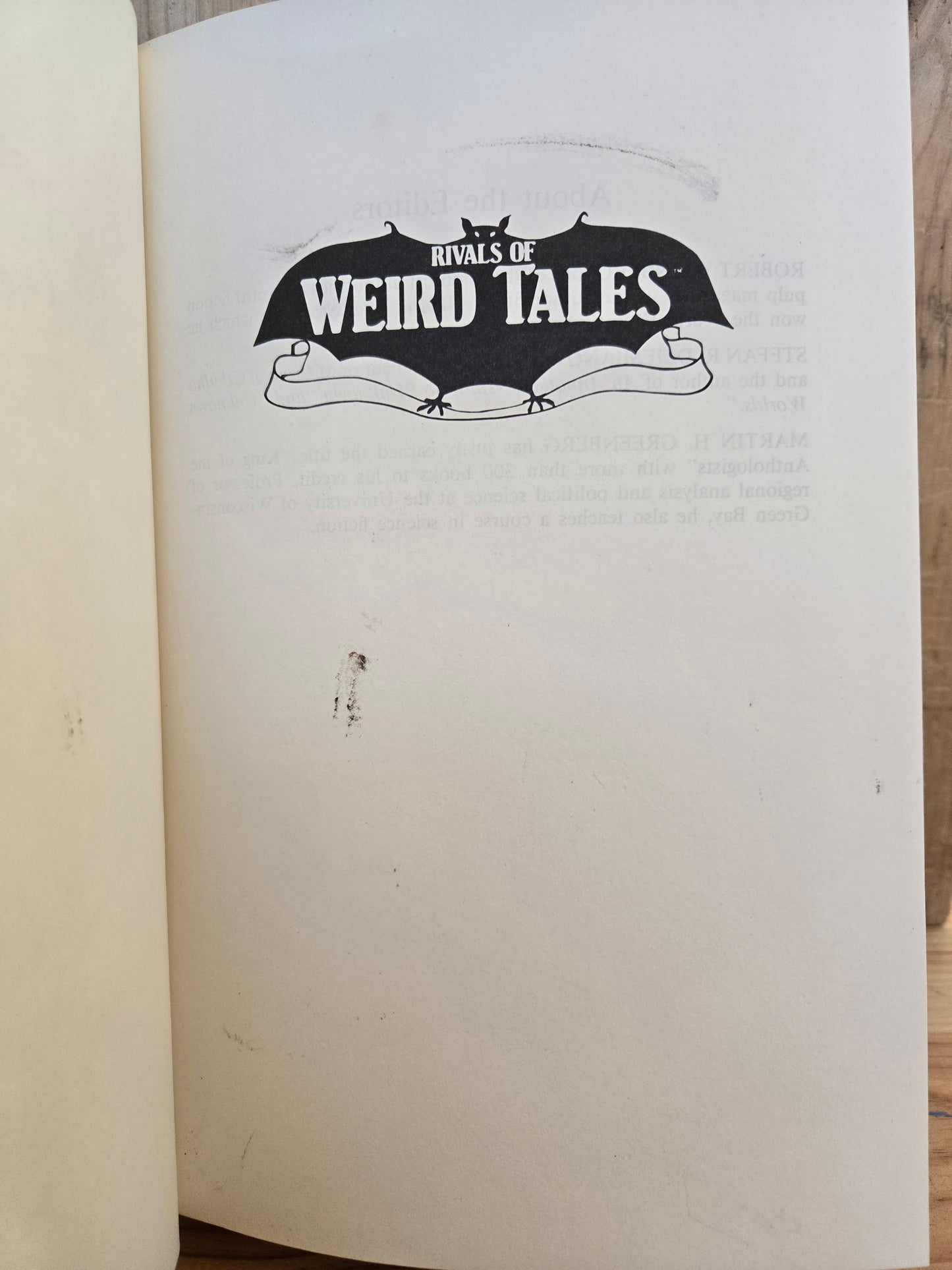 Rivals of Weird Tales // Edited by Robert Weinberg // 1st Printing 1990 // Vintage Hardcover Fantasy Horror Weird Fiction