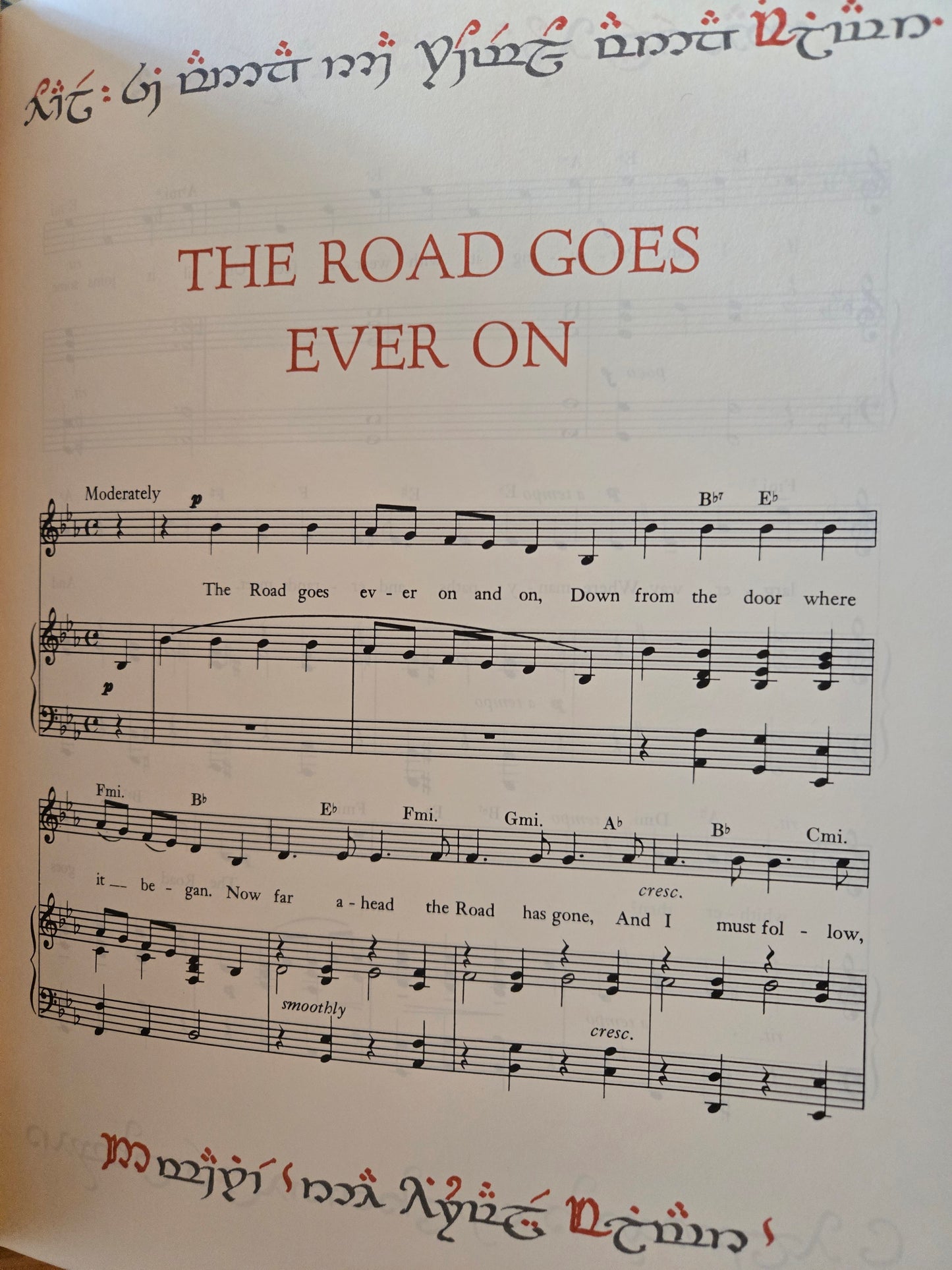 The Road Goes Ever On: A Song Cycle // Music by Donald Swann and Poems by J.R.R. Tolkien // 1968 // Vintage Hardcover Book