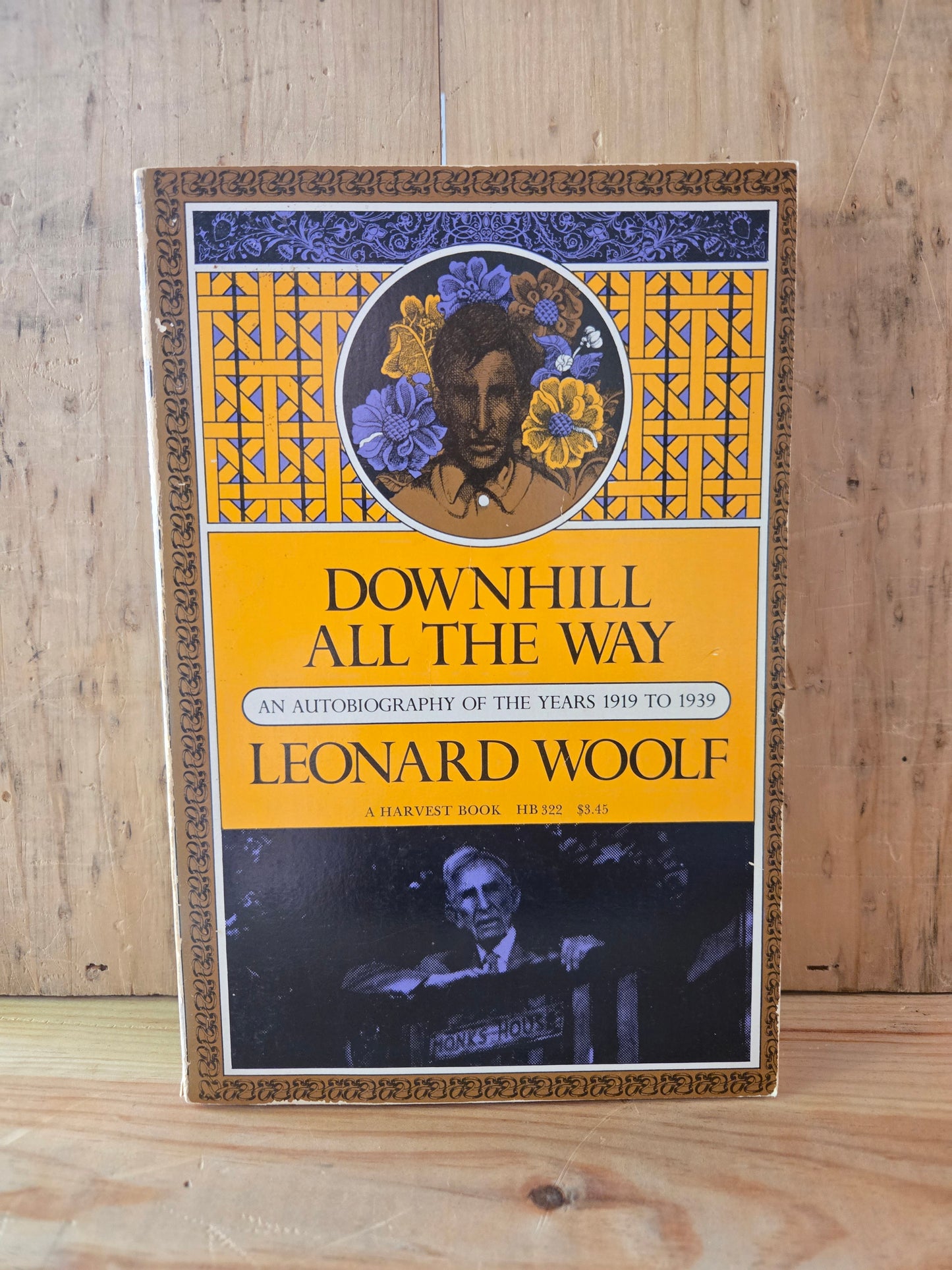 Downhill All The Way + Beginning Again (2 Book Lot) // Leonard Woolf // 1975 // Vintage Paperback Autobiography