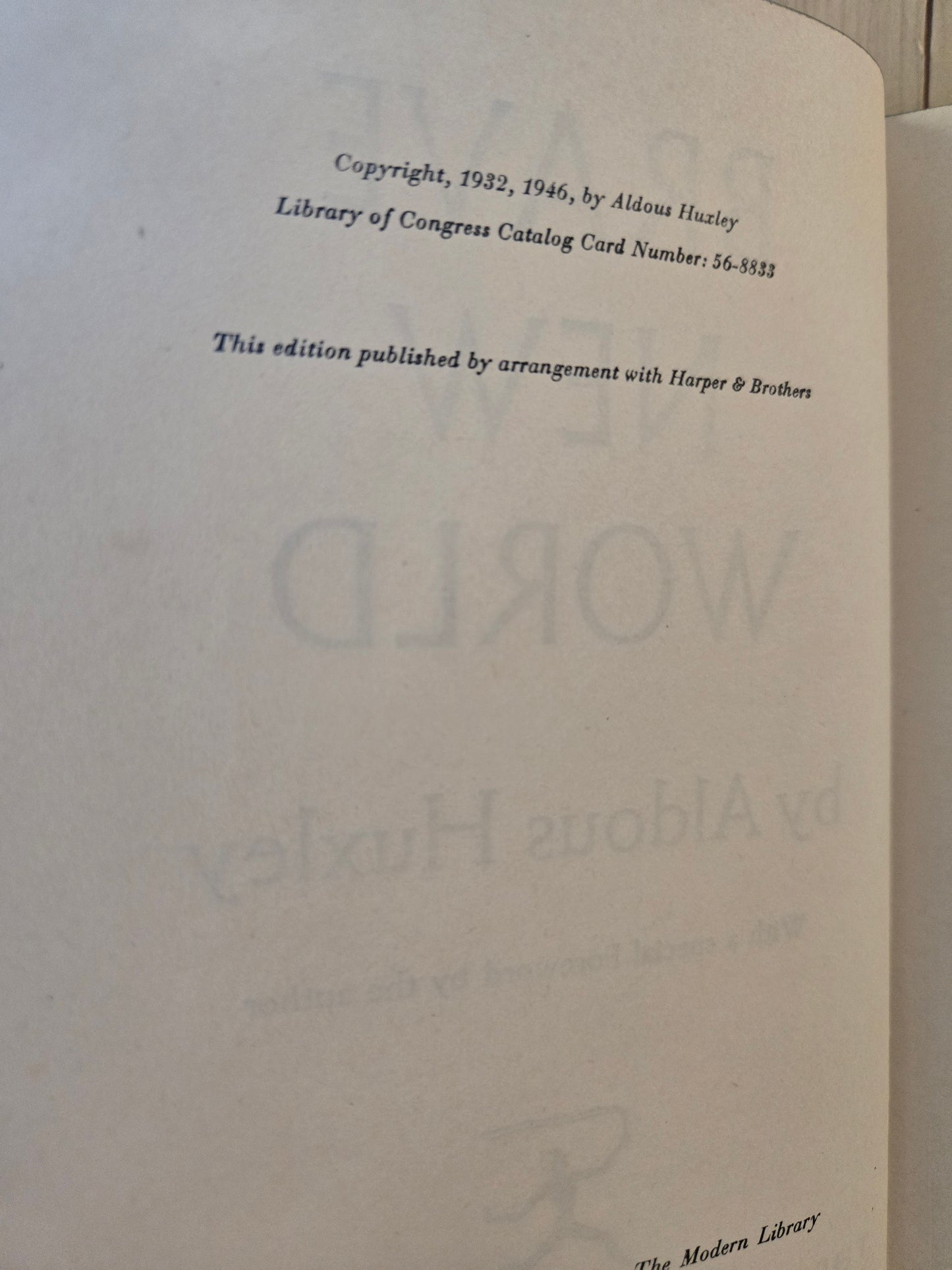 Brave New World // Aldous Huxley // Modern Library 1946 // Vintage Hardcover