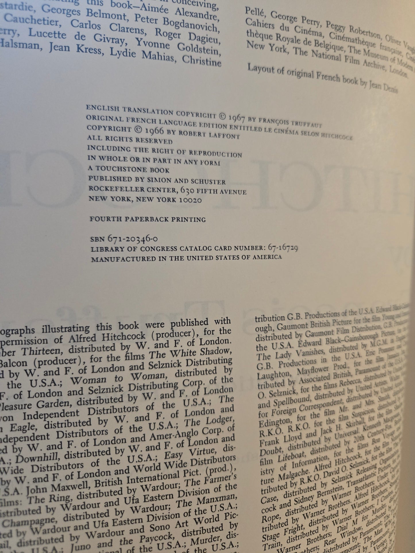 Hitchcock: A Definitive Study of Alfred Hitchcock // Francois Truffaut // 1967 // Vintage Paperback Film