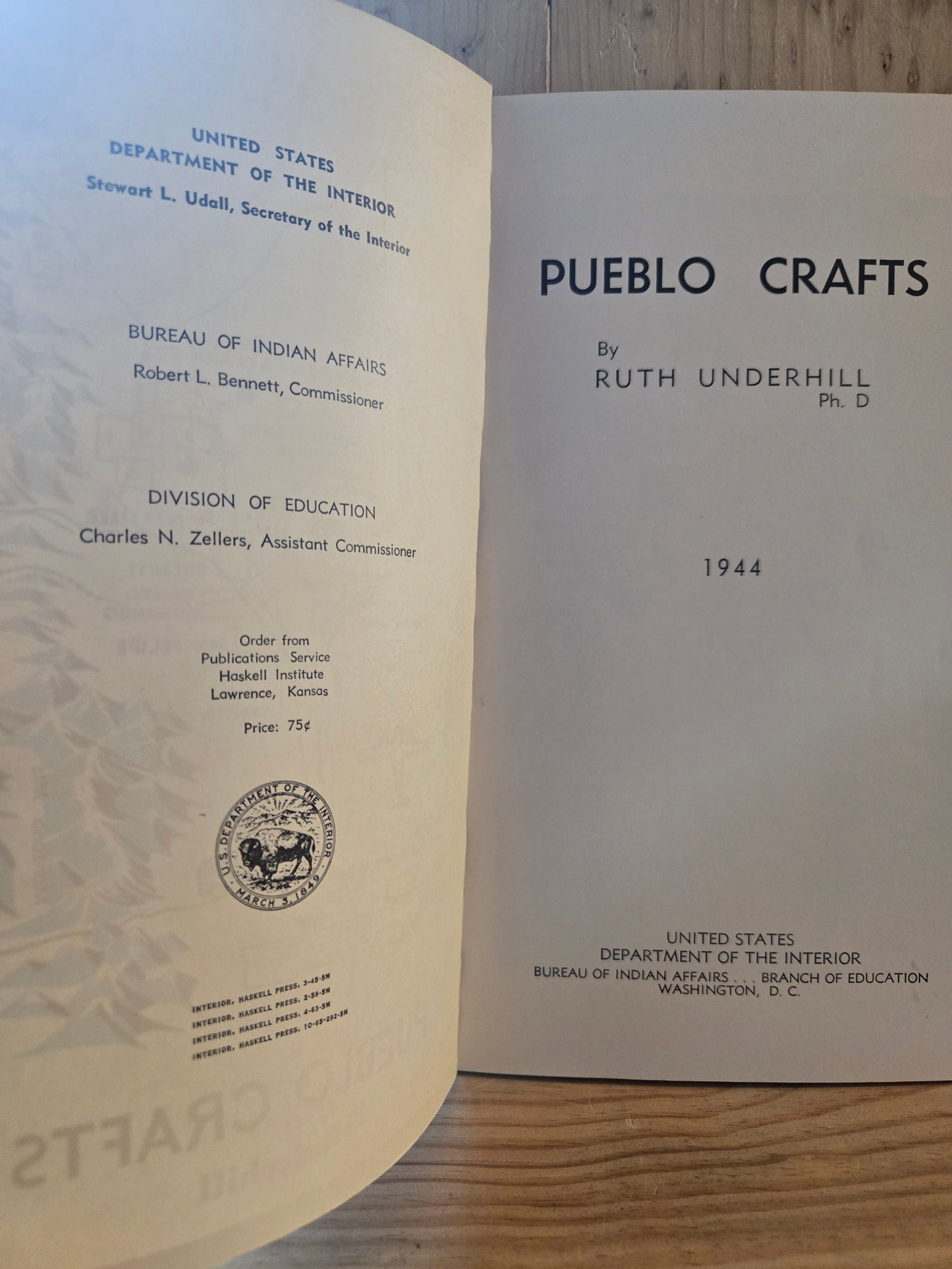 Pueblo Crafts // Ruth Underhill // 1944 // Vintage Paperback Indigenous Art