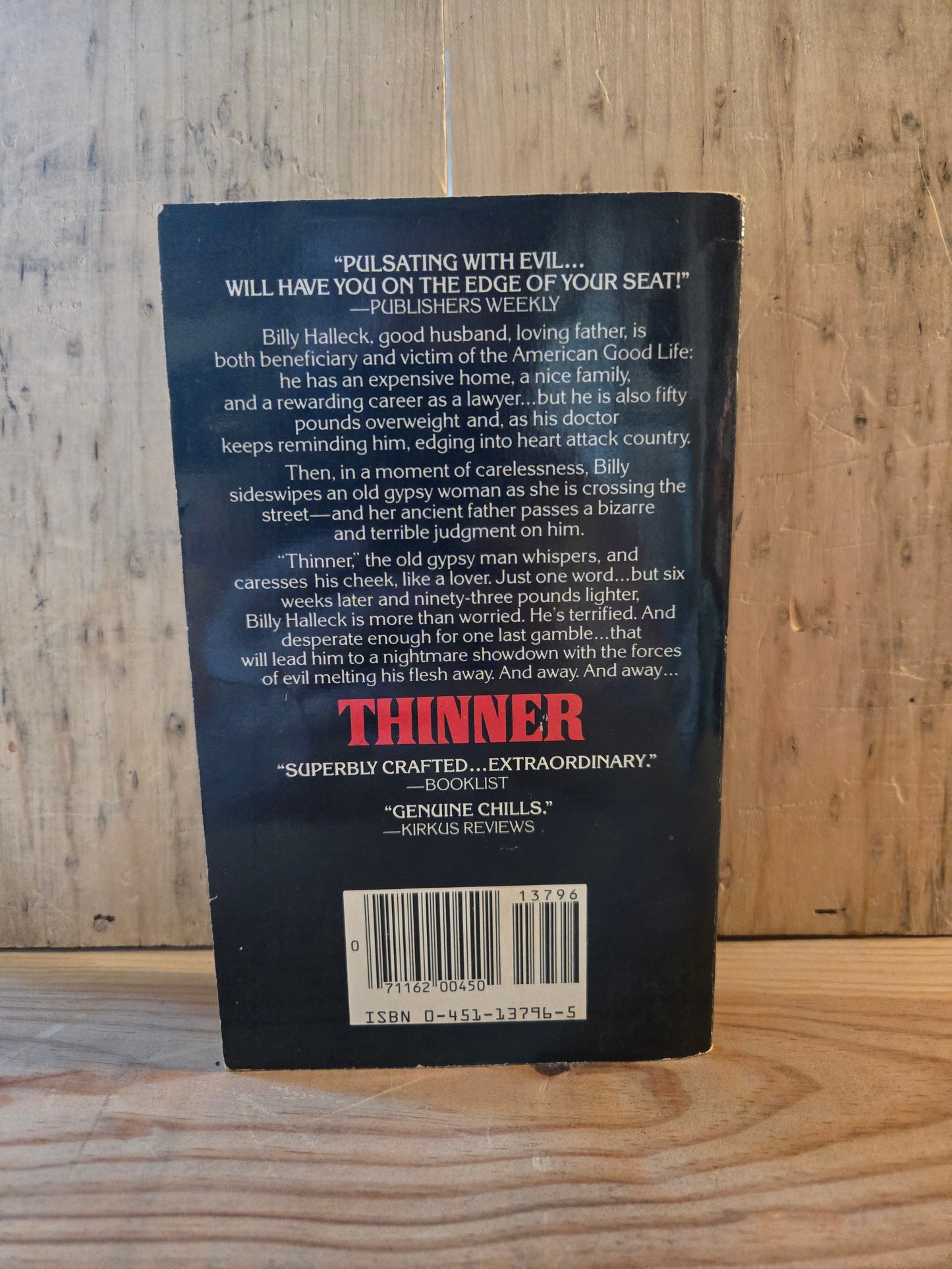 Thinner // Stephen King // 1985 // Vintage Paperback Horror Thriller