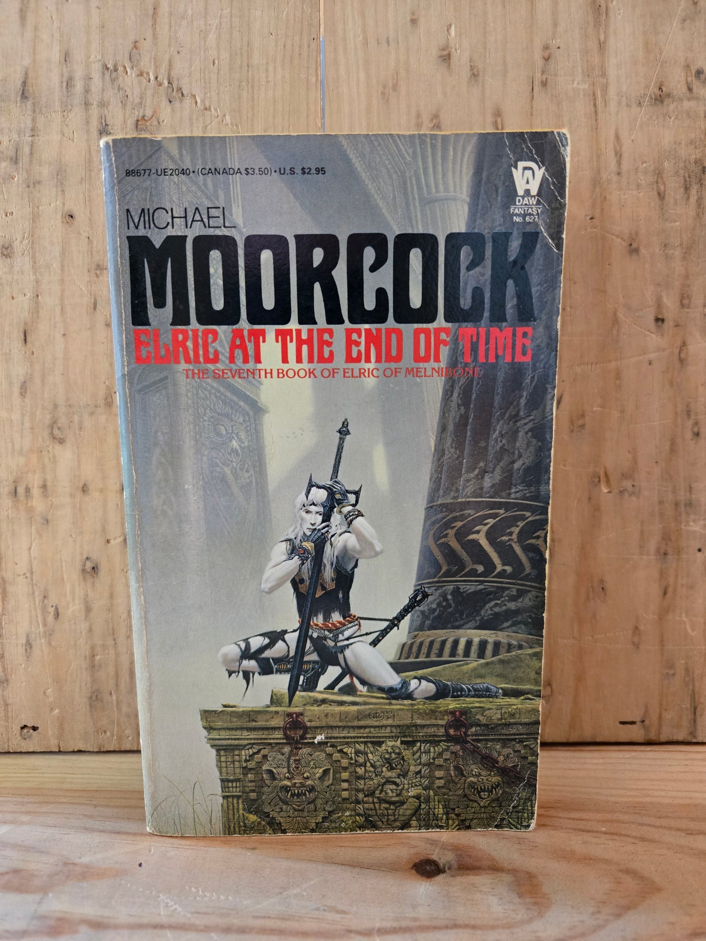 Elric at the End of Time (Book #7 in Elric of Melnibone) // Michael Moorcock // 1st DAW Printing 1985 // Vintage Paperback Fantasy Ex-Library