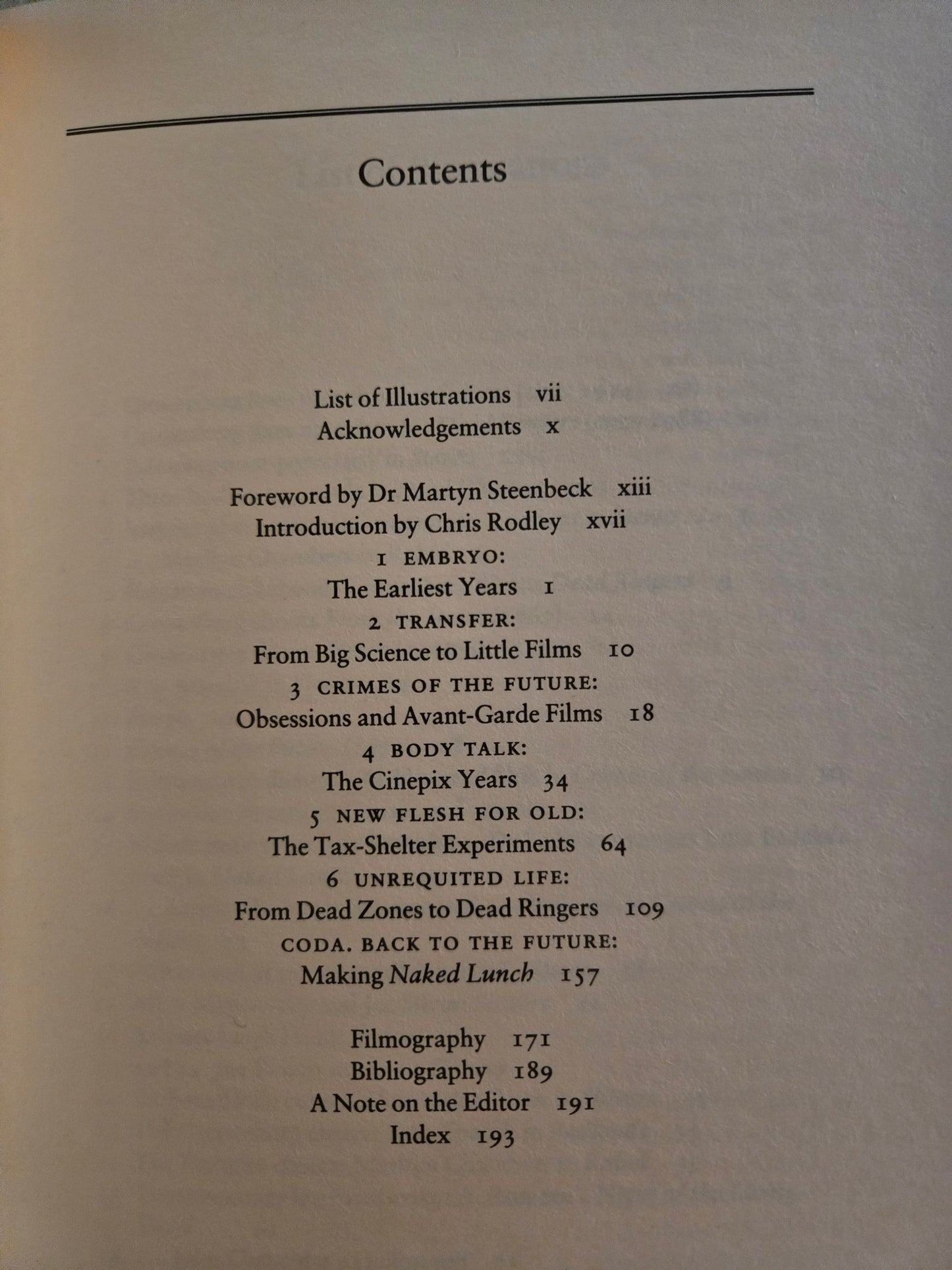 Cronenberg on Cronenberg // Edited by Chris Rodley // 1992 // Vintage Hardcover Films Movies
