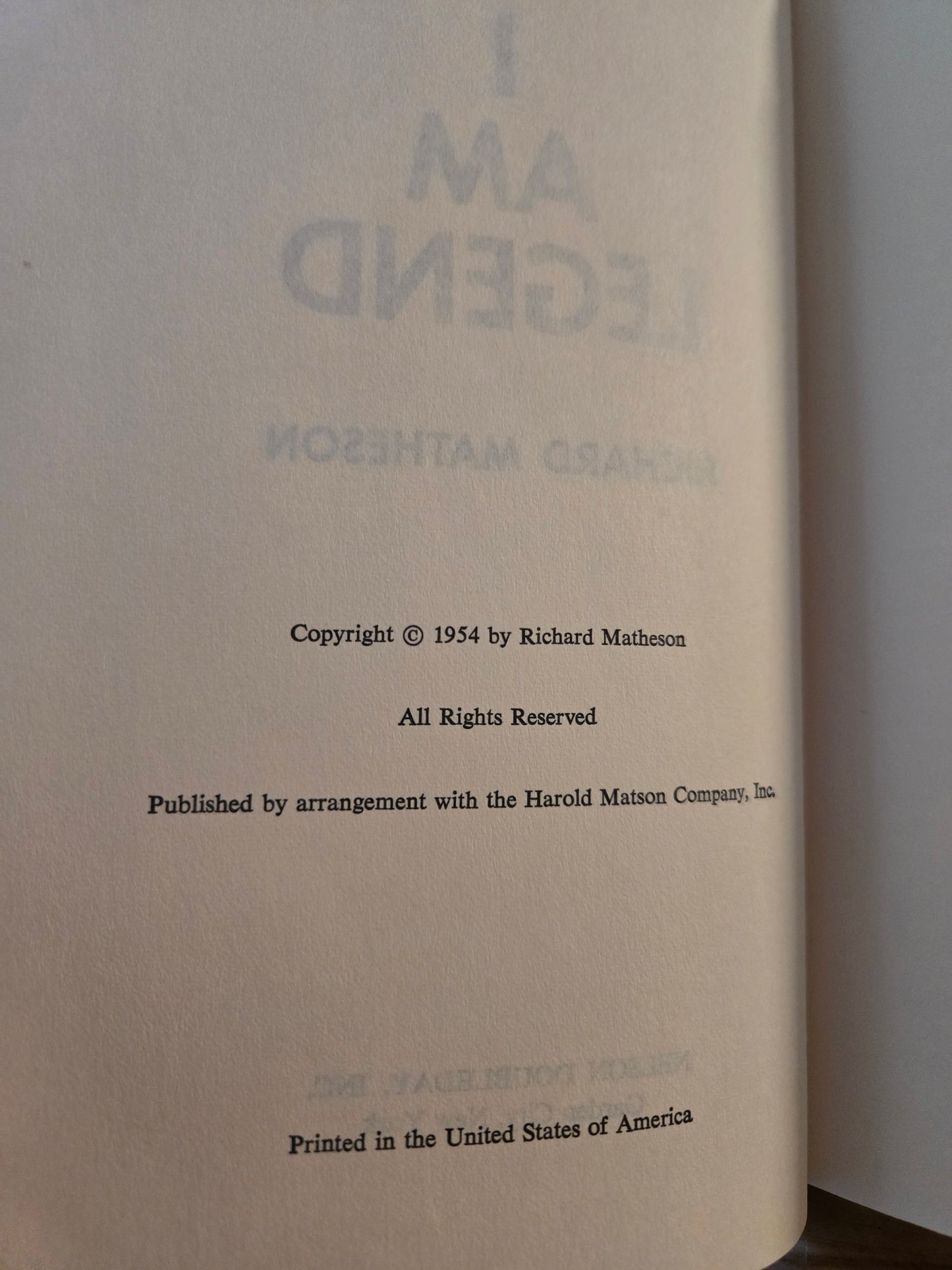 I Am Legend // Richard Matheson // Book Club Edition 1980 // Vintage Hardcover Horror Post-Apocalyptic