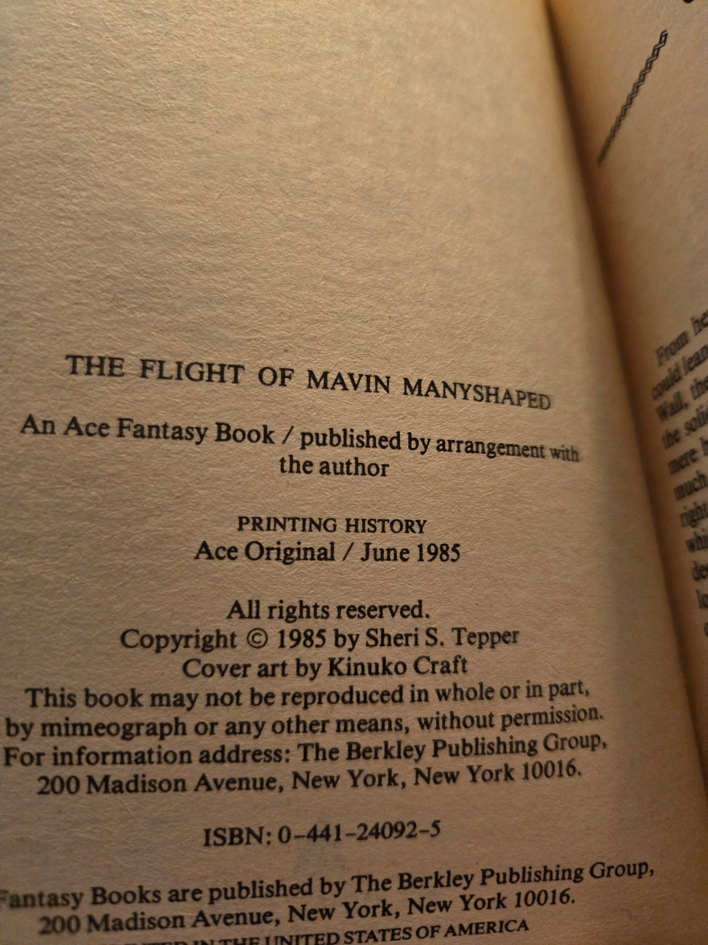 The Chronicles of Mavin Manyshaped (3 Book Set) // Sheri S. Tepper // 1st Printings 1985 // Vintage Paperback Fantasy