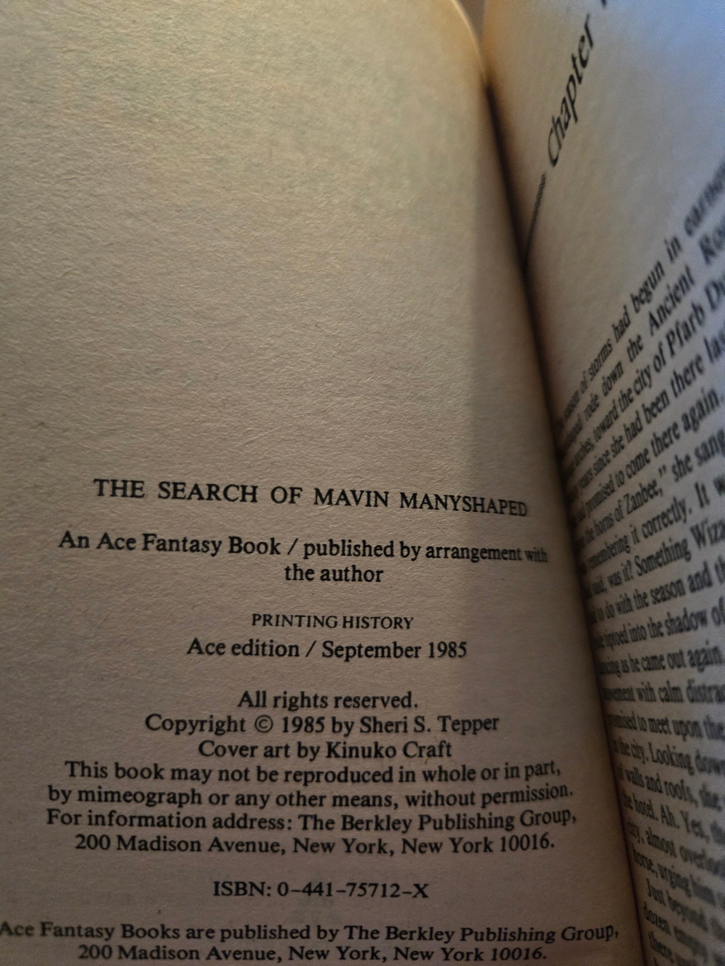 The Chronicles of Mavin Manyshaped (3 Book Set) // Sheri S. Tepper // 1st Printings 1985 // Vintage Paperback Fantasy