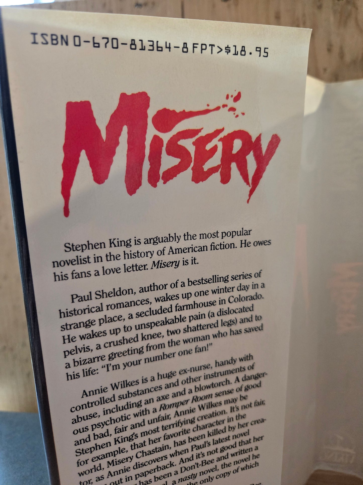 Misery // Stephen King // 1st Edition 1st Printing 1987 // Vintage Hardcover Horror