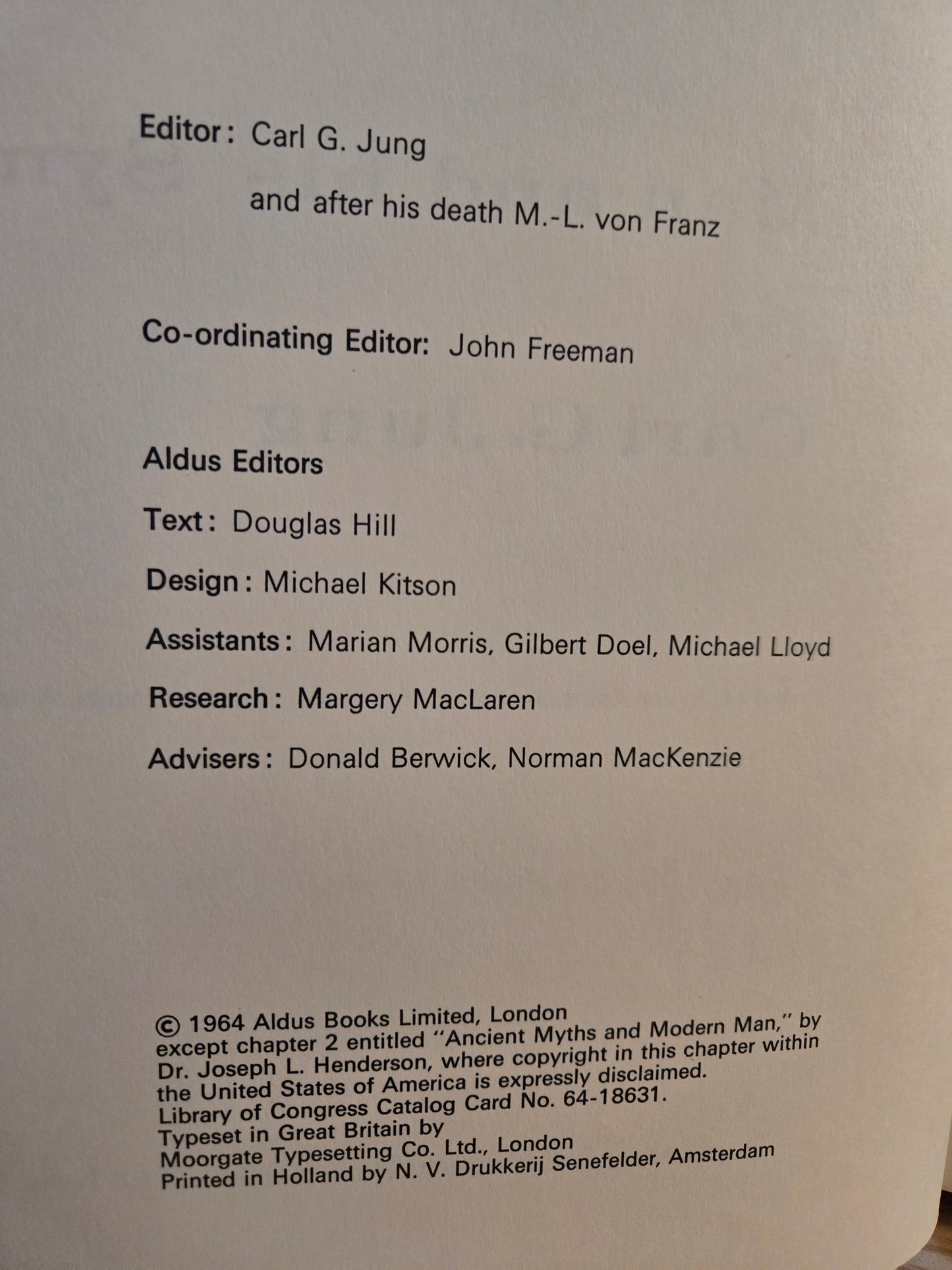 Man and His Symbols // Edited by Carl Jung // 1964 // Vintage Hardcover Psychology Symbolism