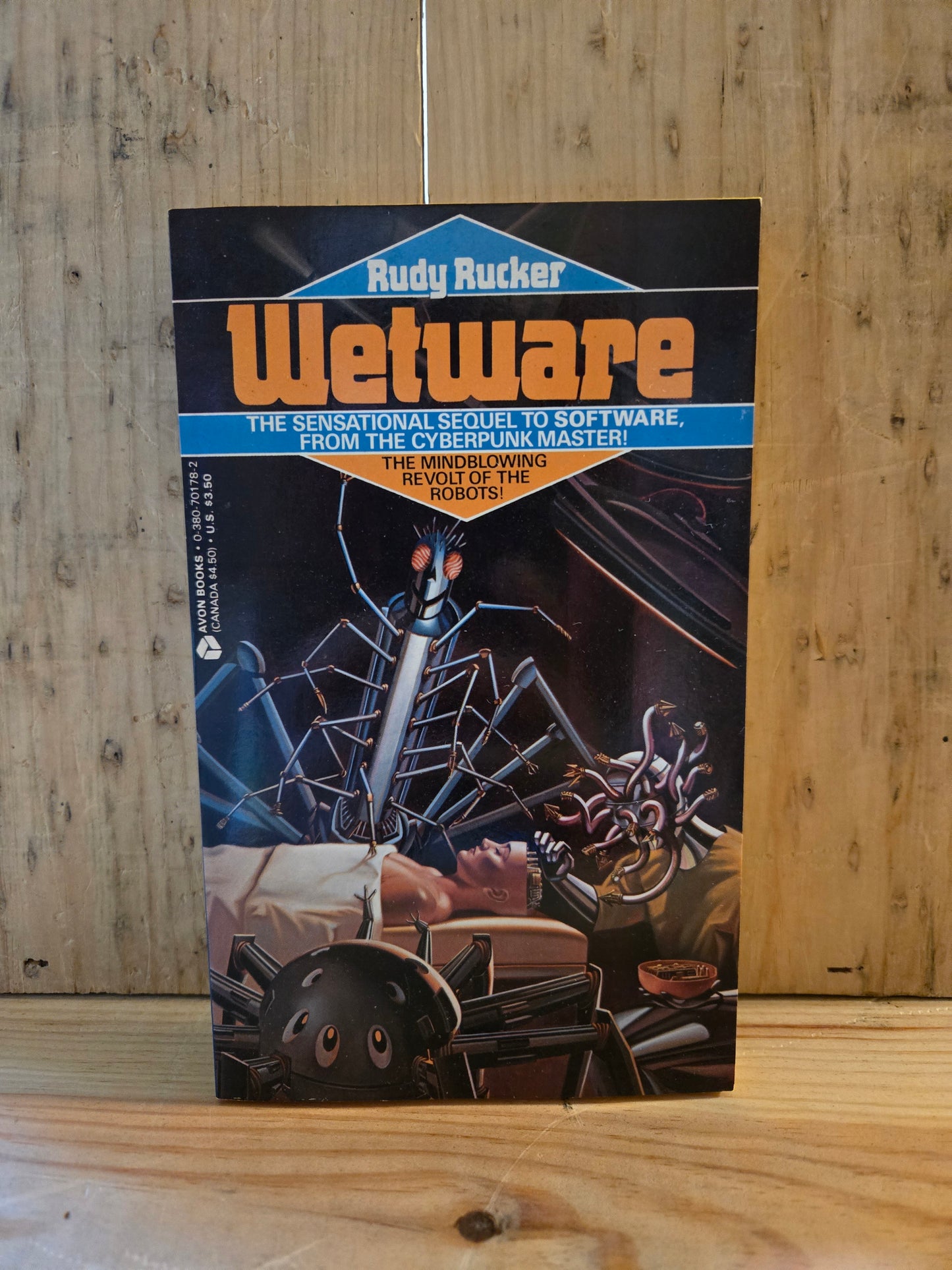 Software and Wetware (2 Book Set) // Rudy Rucker // 1987-1988 // Vintage Paperback Cyberpunk Sci-fi