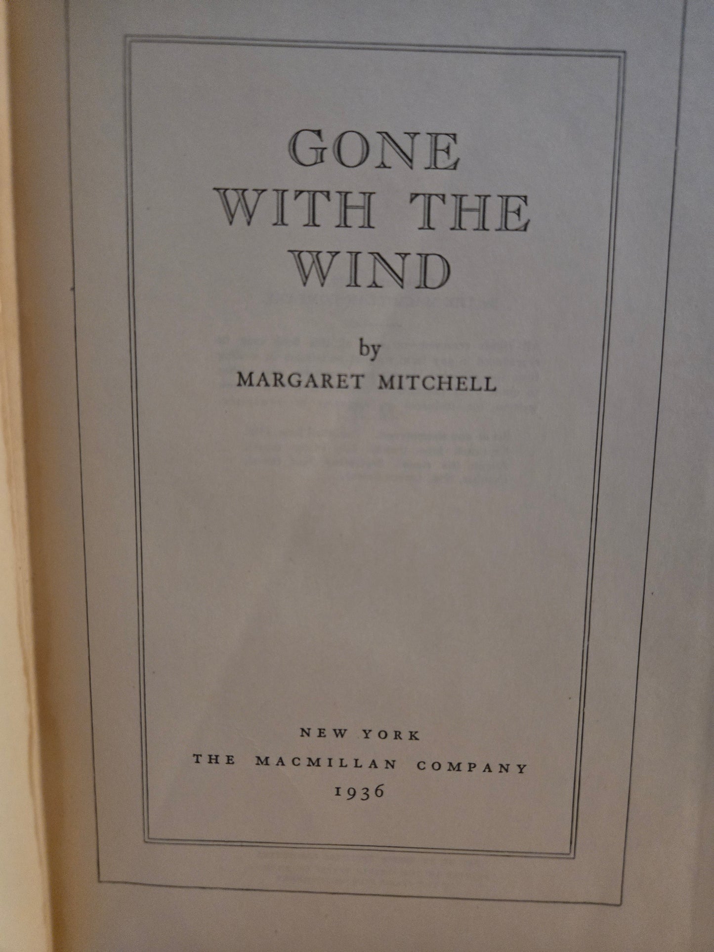 Gone with the Wind // Margaret Mitchell // 1st Edition October 1936 Reprint // Vintage Hardcover