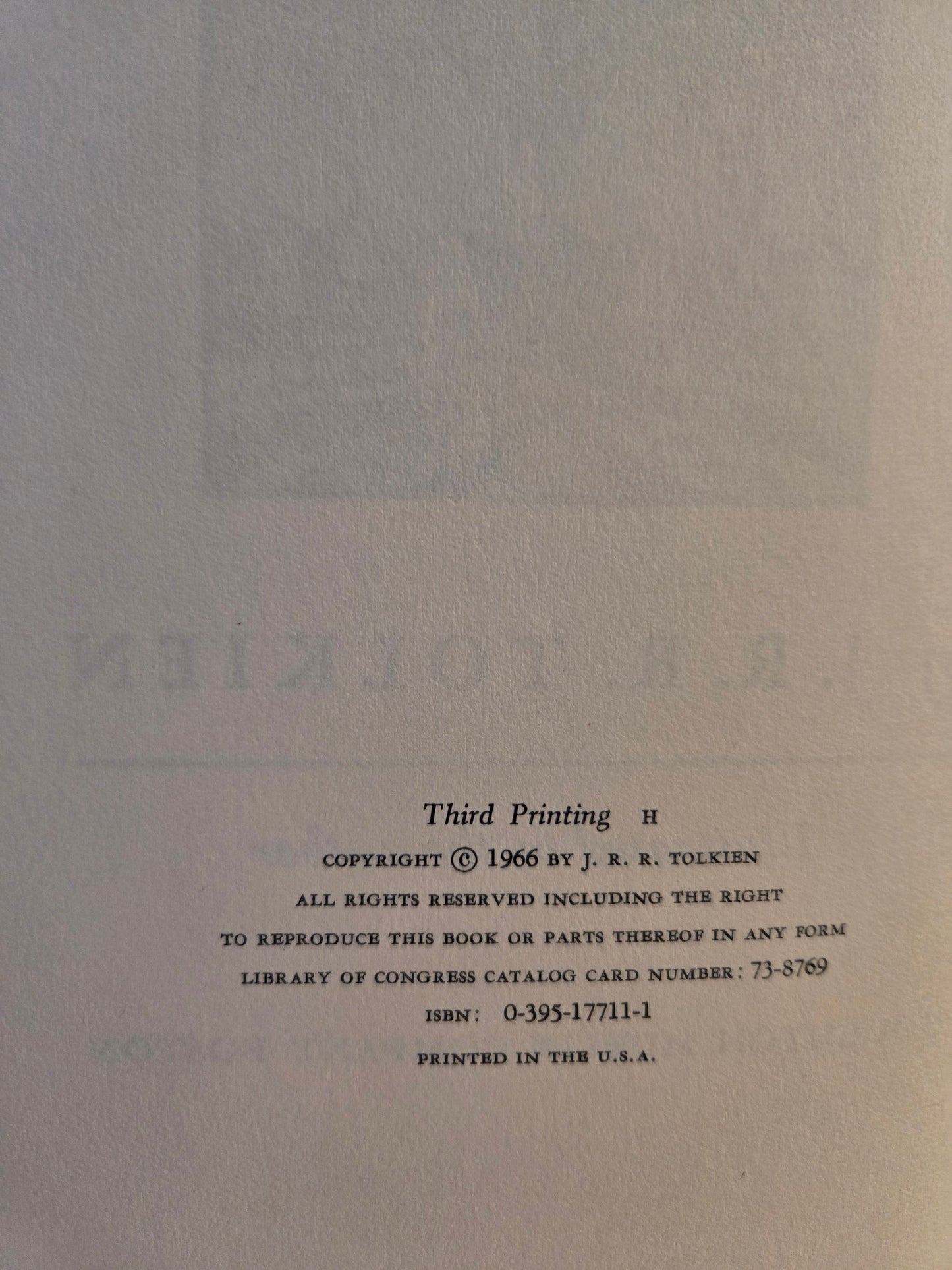 The Hobbit // J.R.R. Tolkien // 3rd Printing Thus 1966 Edition // Vintage Hardcover Fantasy with Slipcase